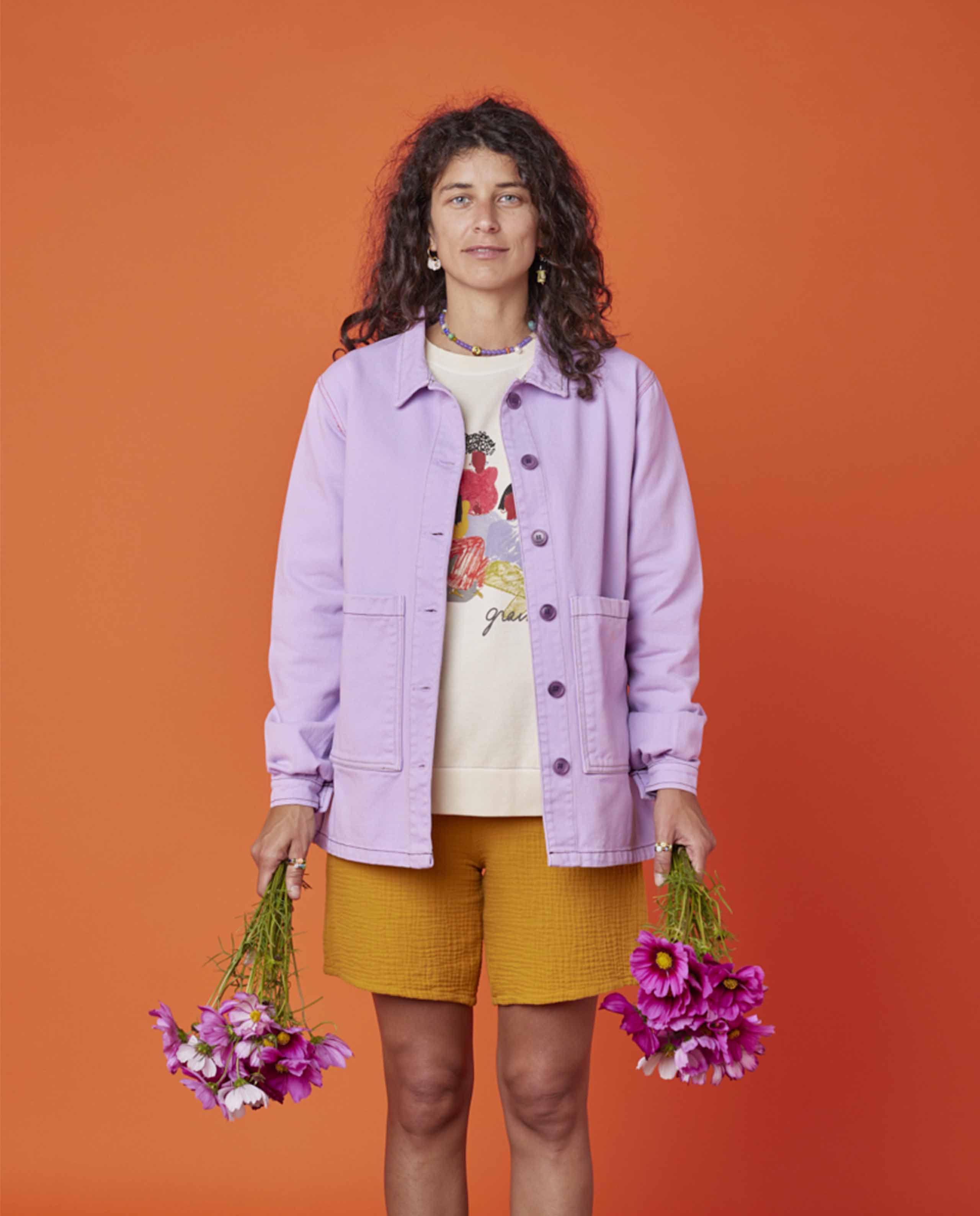 Marché Commun Veste de travail en coton bio lilas Graine Clothing