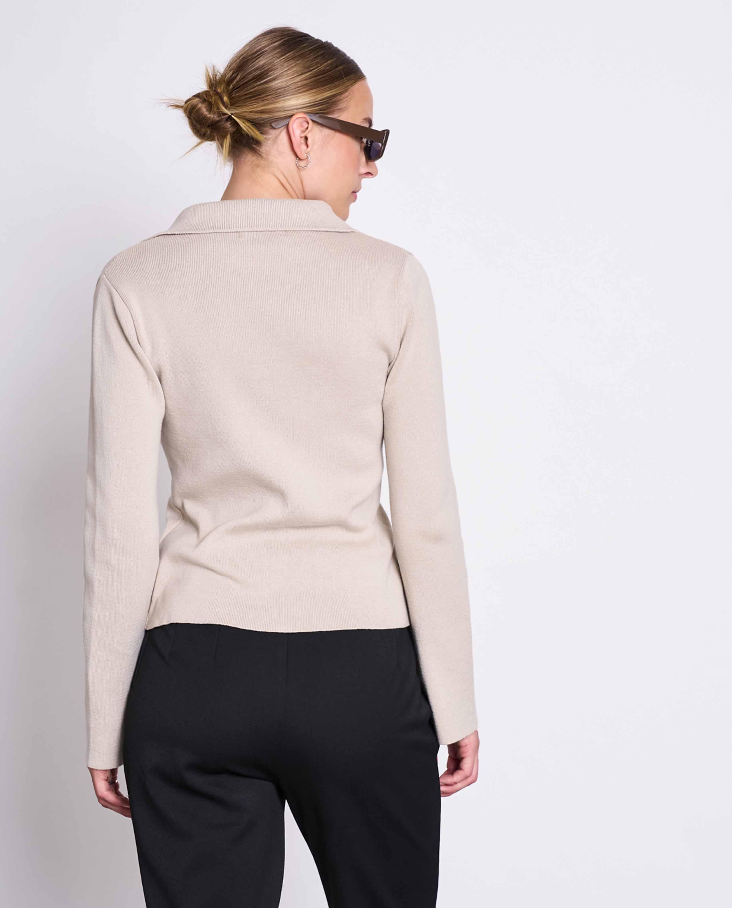 Marché Commun Cardigan Zippé Beige ivoire Jan &