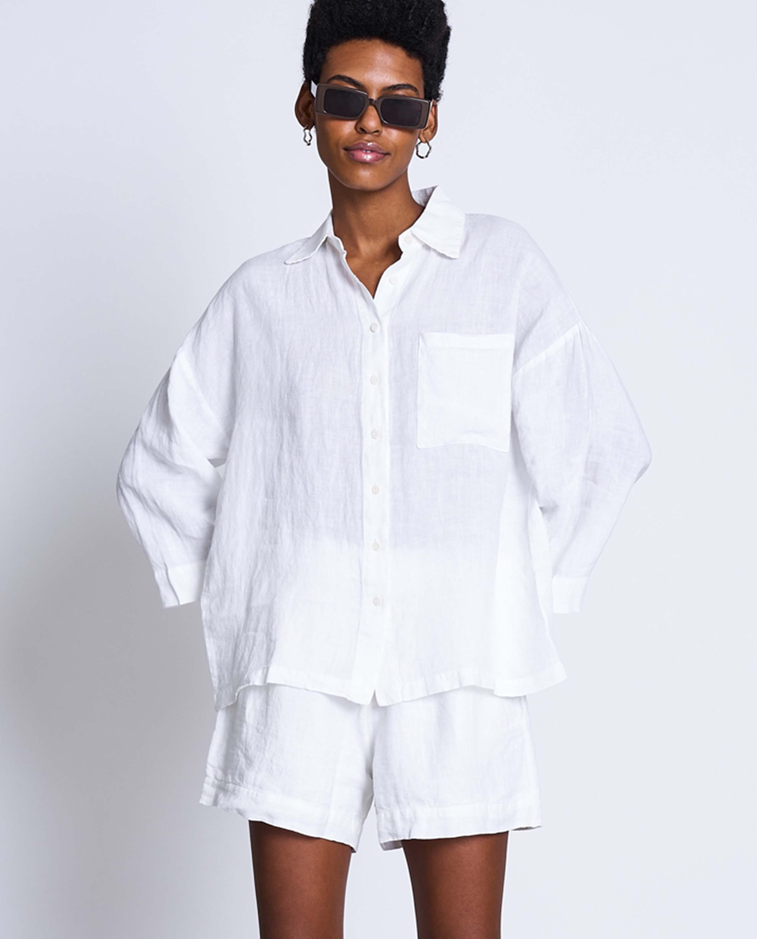 marché commun jan n june femme chemise ample Mons lin belge blanche