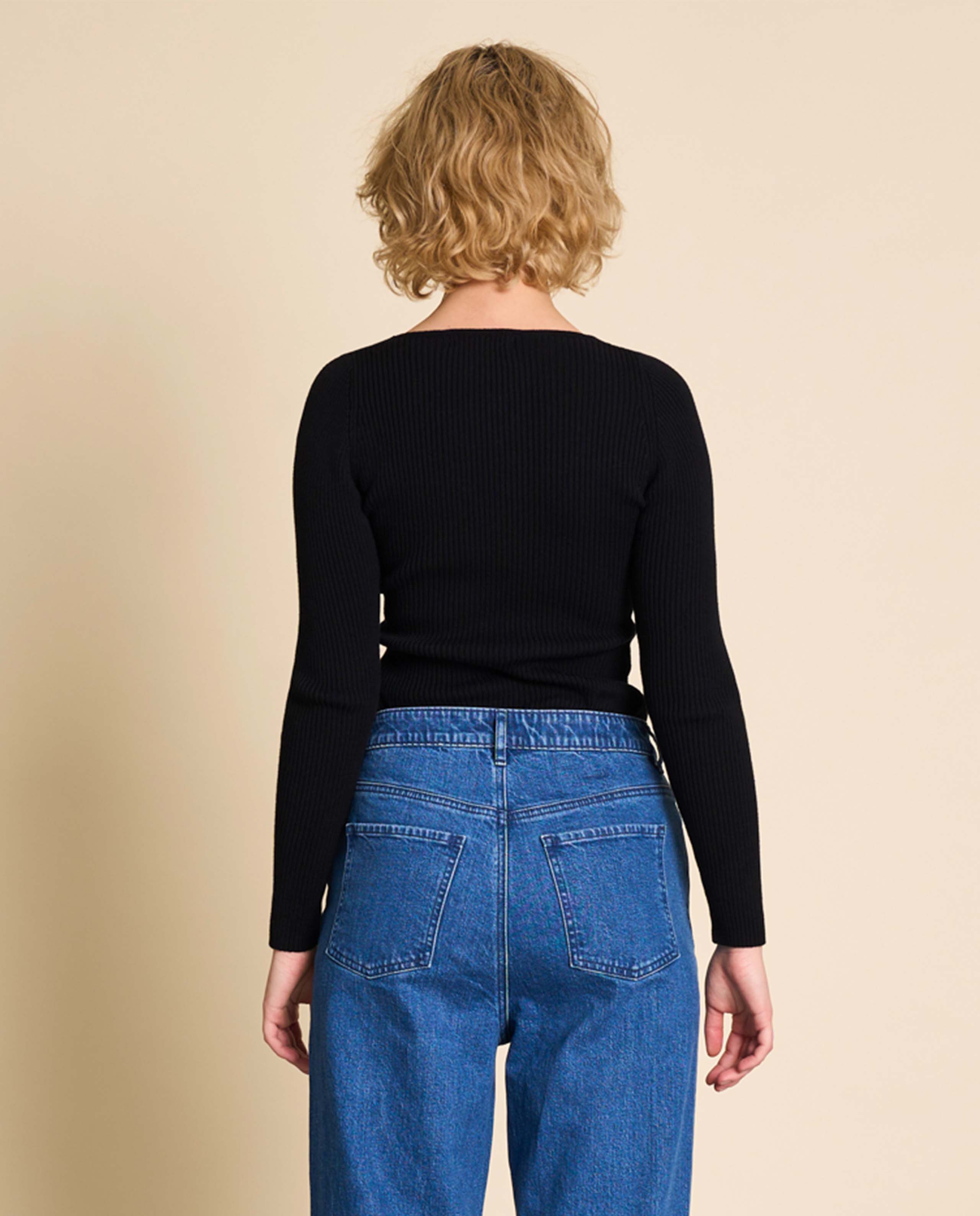 Top en maille bio à encolure cœur