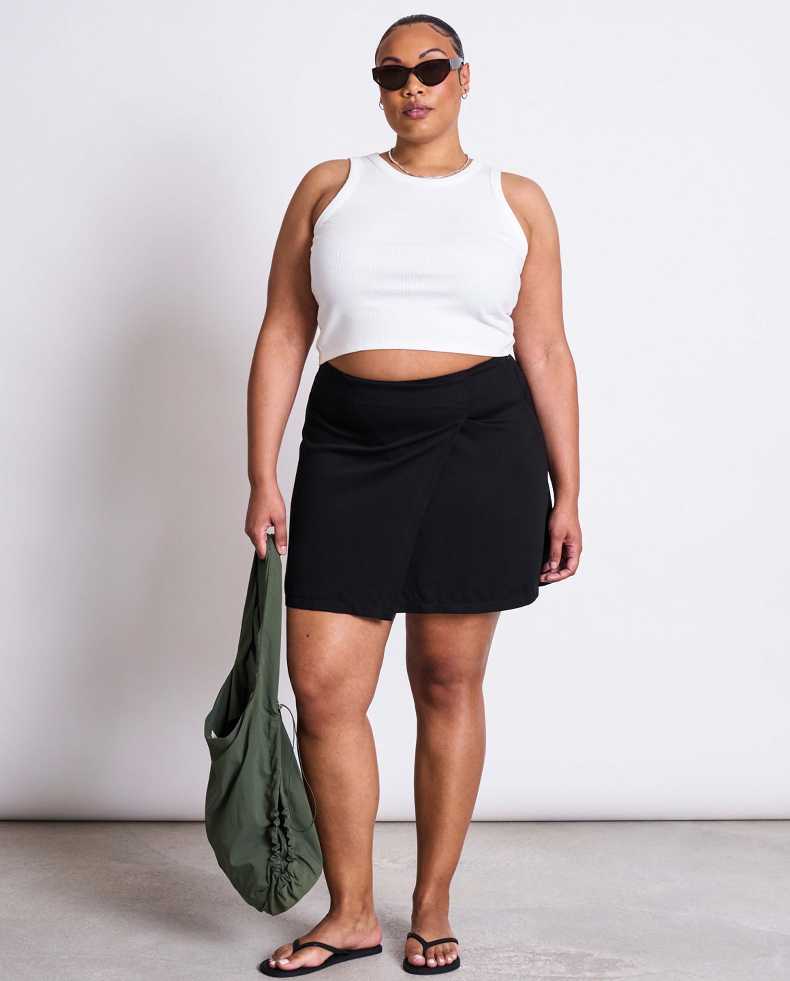 marché commun jupe portefeuille en viscose noir jan n june