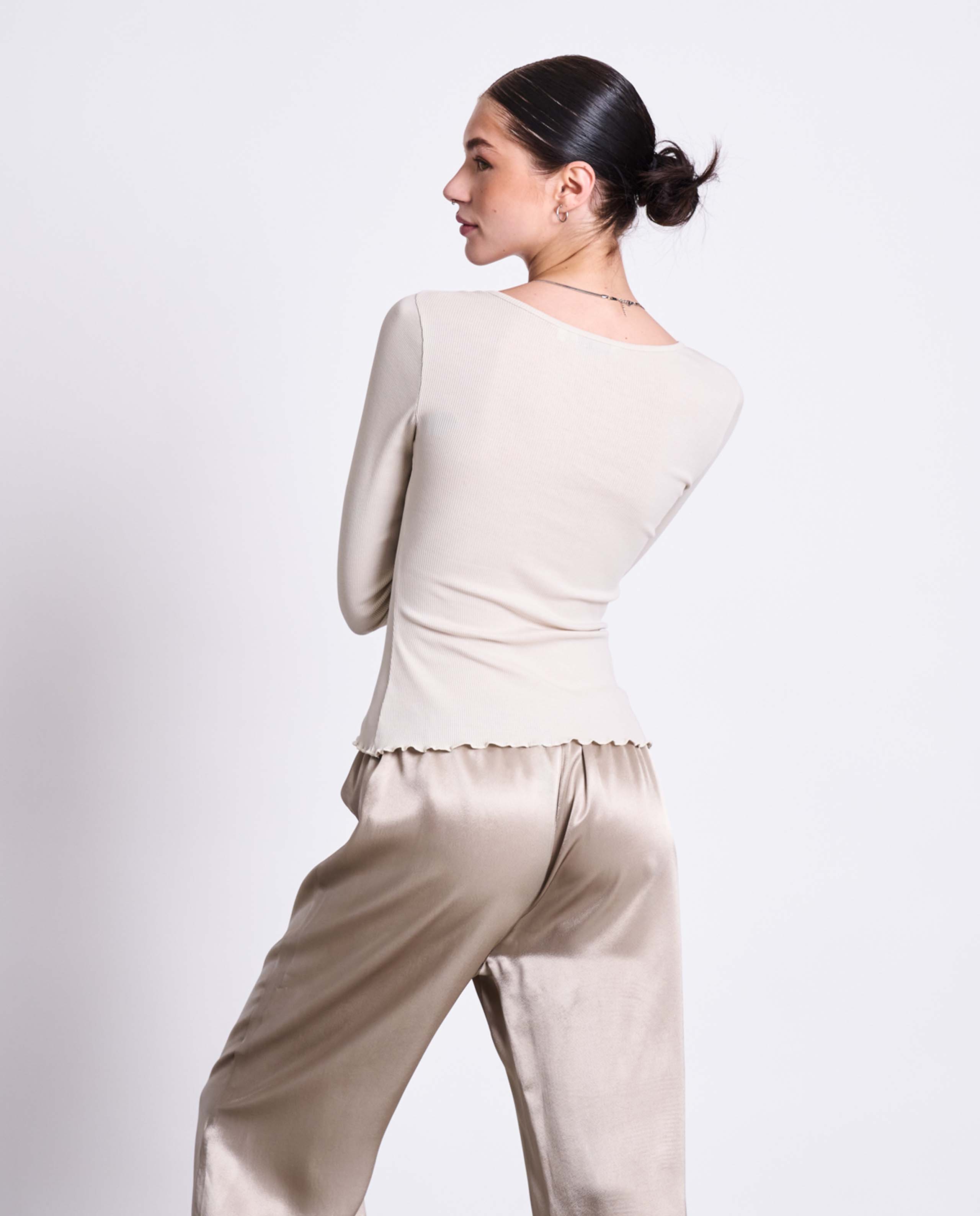 marché commun pantalon en satin doré jan n june