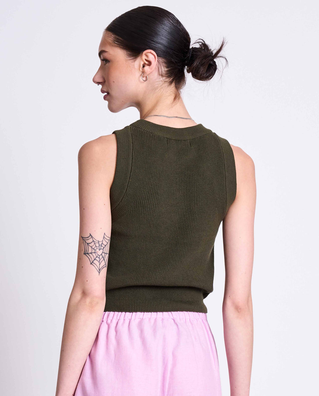 marché commun top en coton bio vert olive jan n june