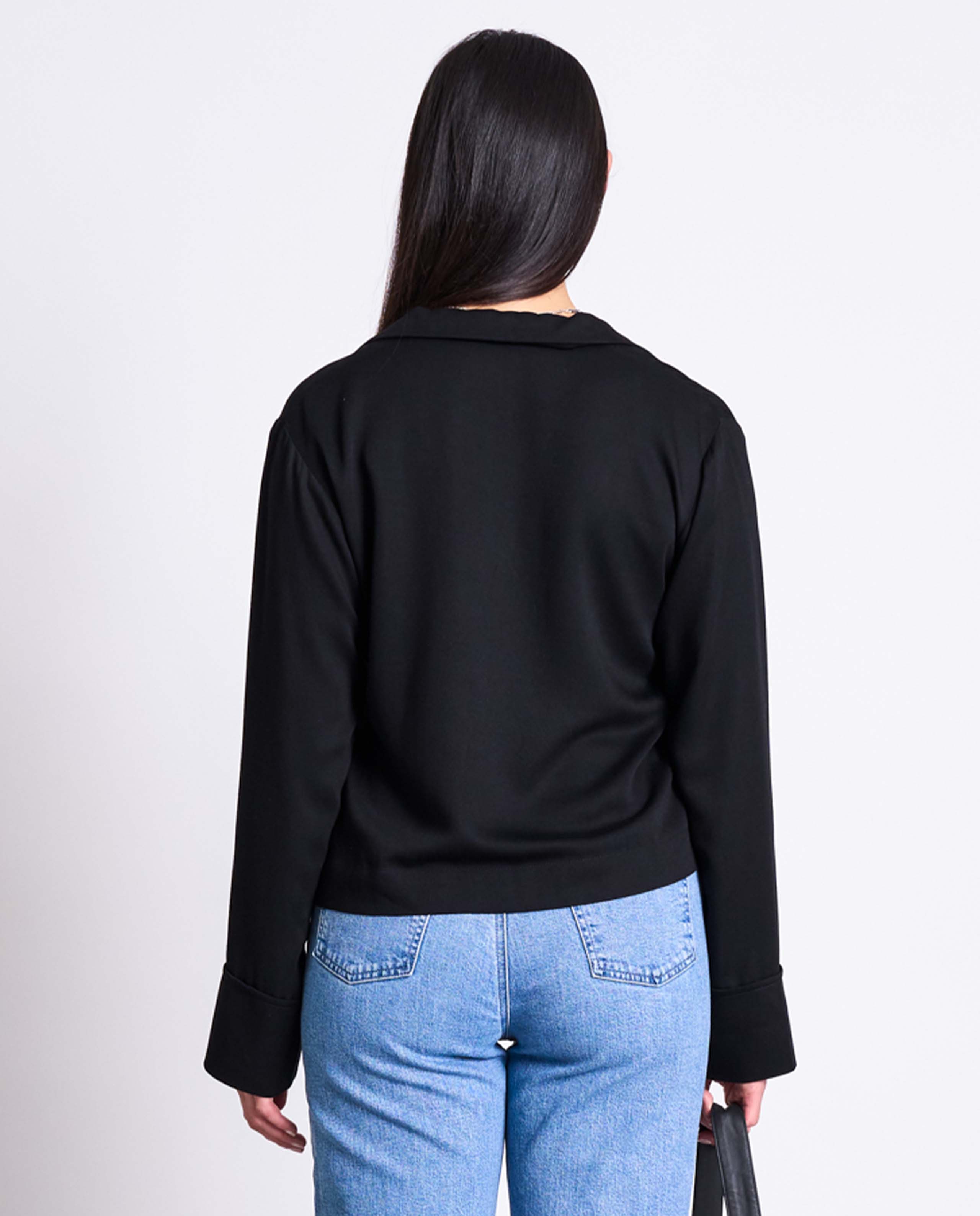 marché commun top en tencel noué noir jan n june