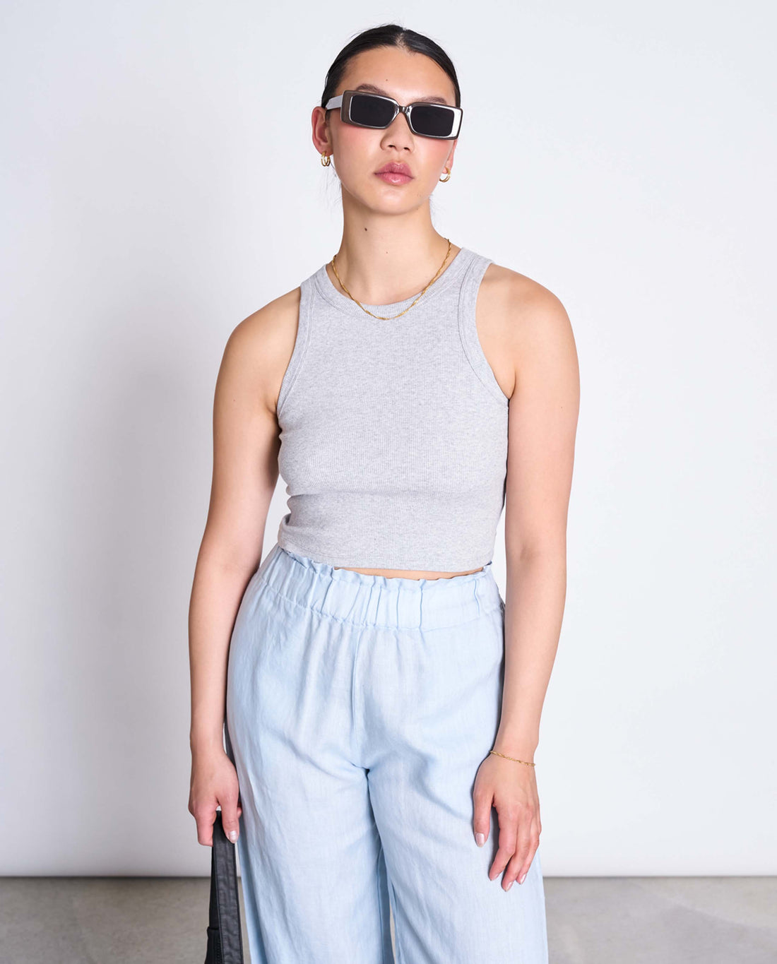 Marché Commun Débardeur Court Gris Clair Jan&