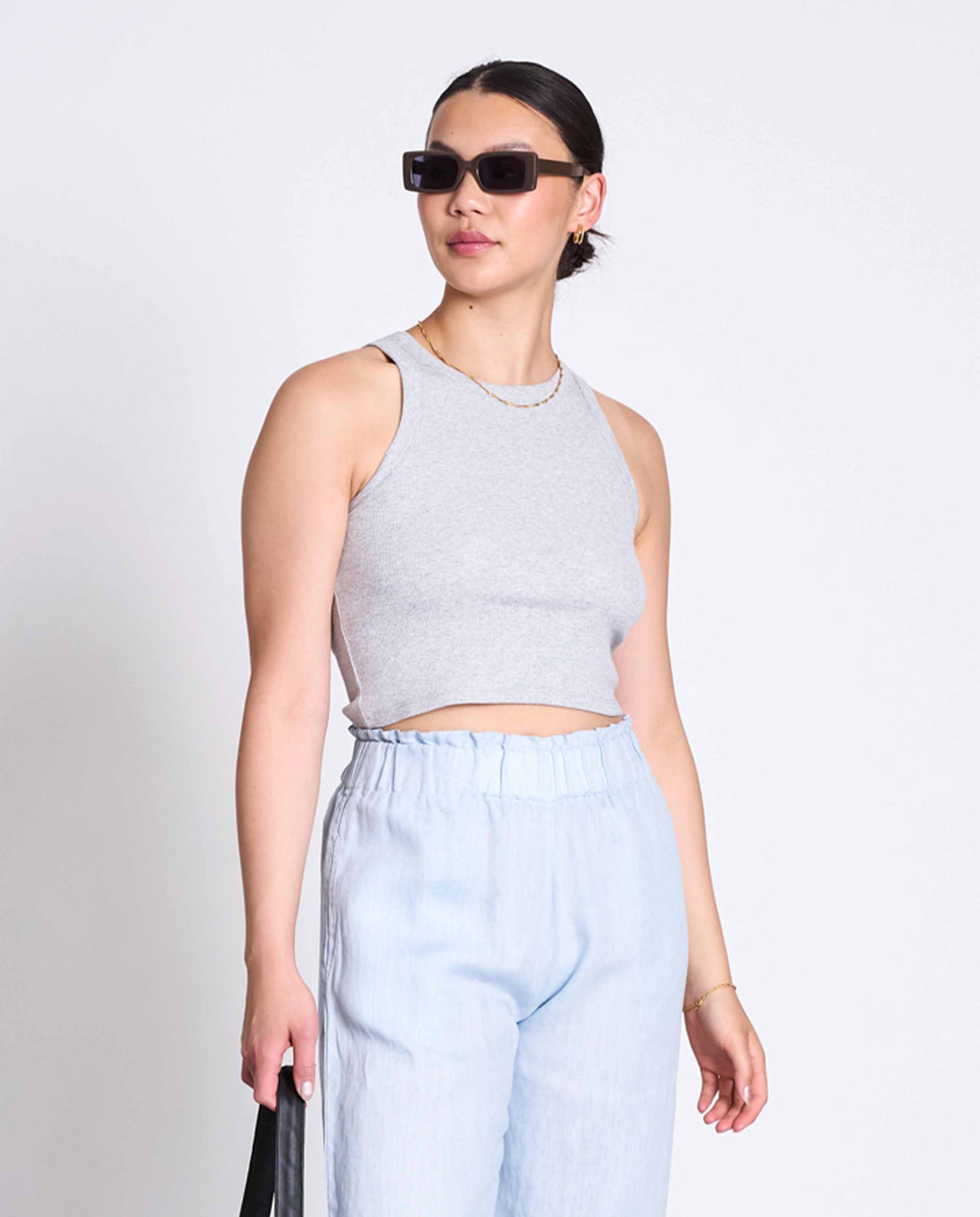 Marché Commun Débardeur Court Gris Clair Jan&