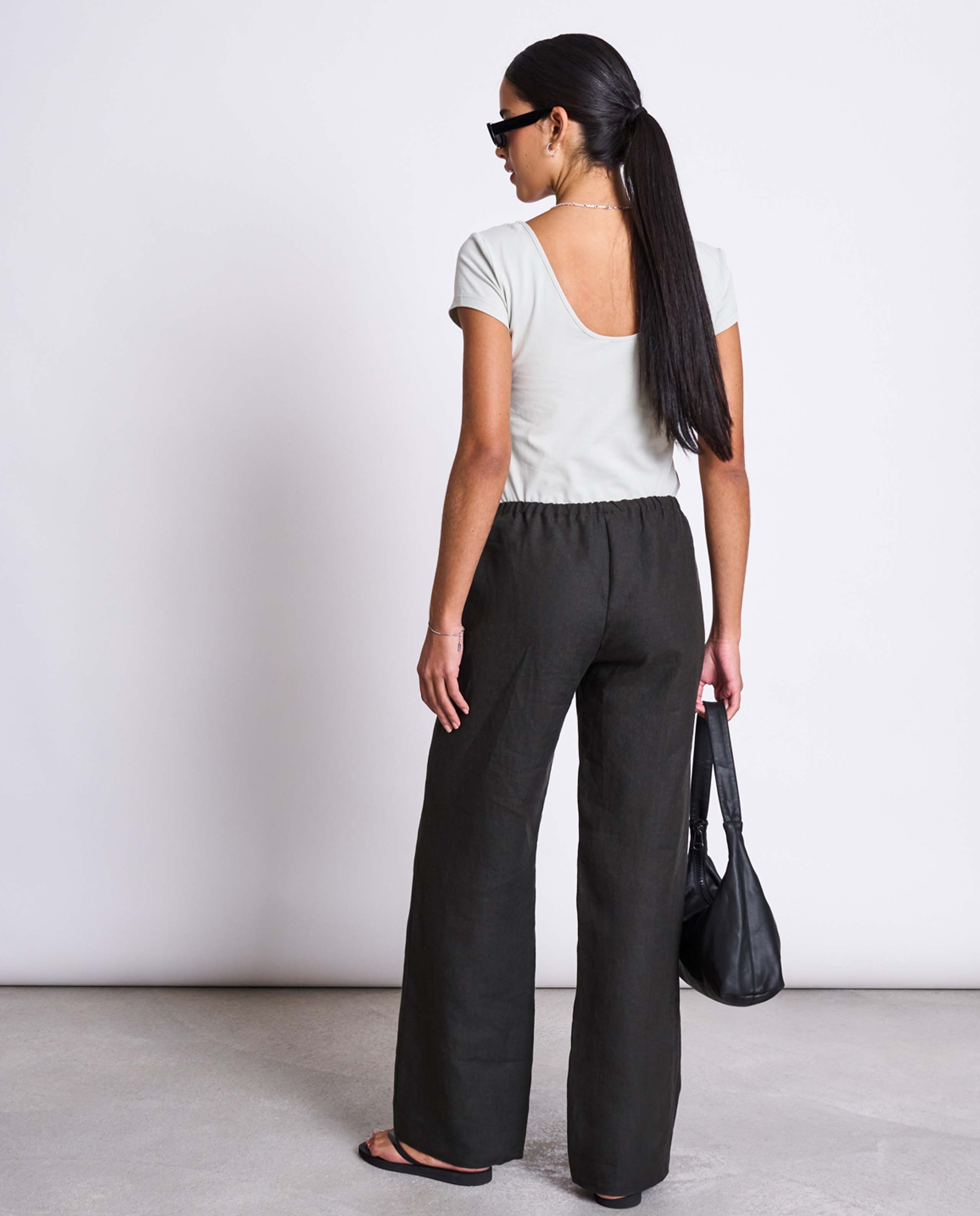 marché commun pantalon en lin noir jan n june