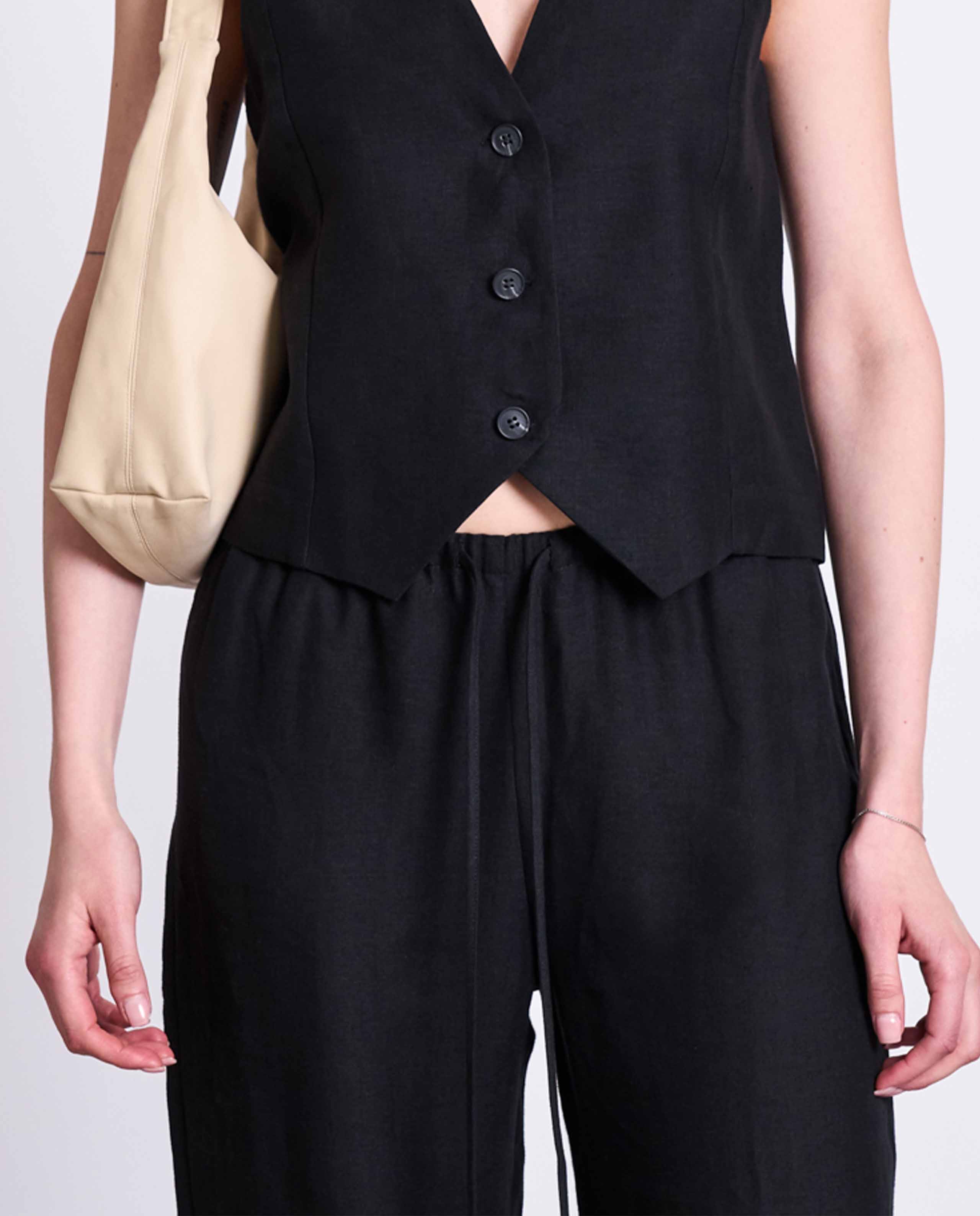 marché commun pantalon en lin noir jan n june