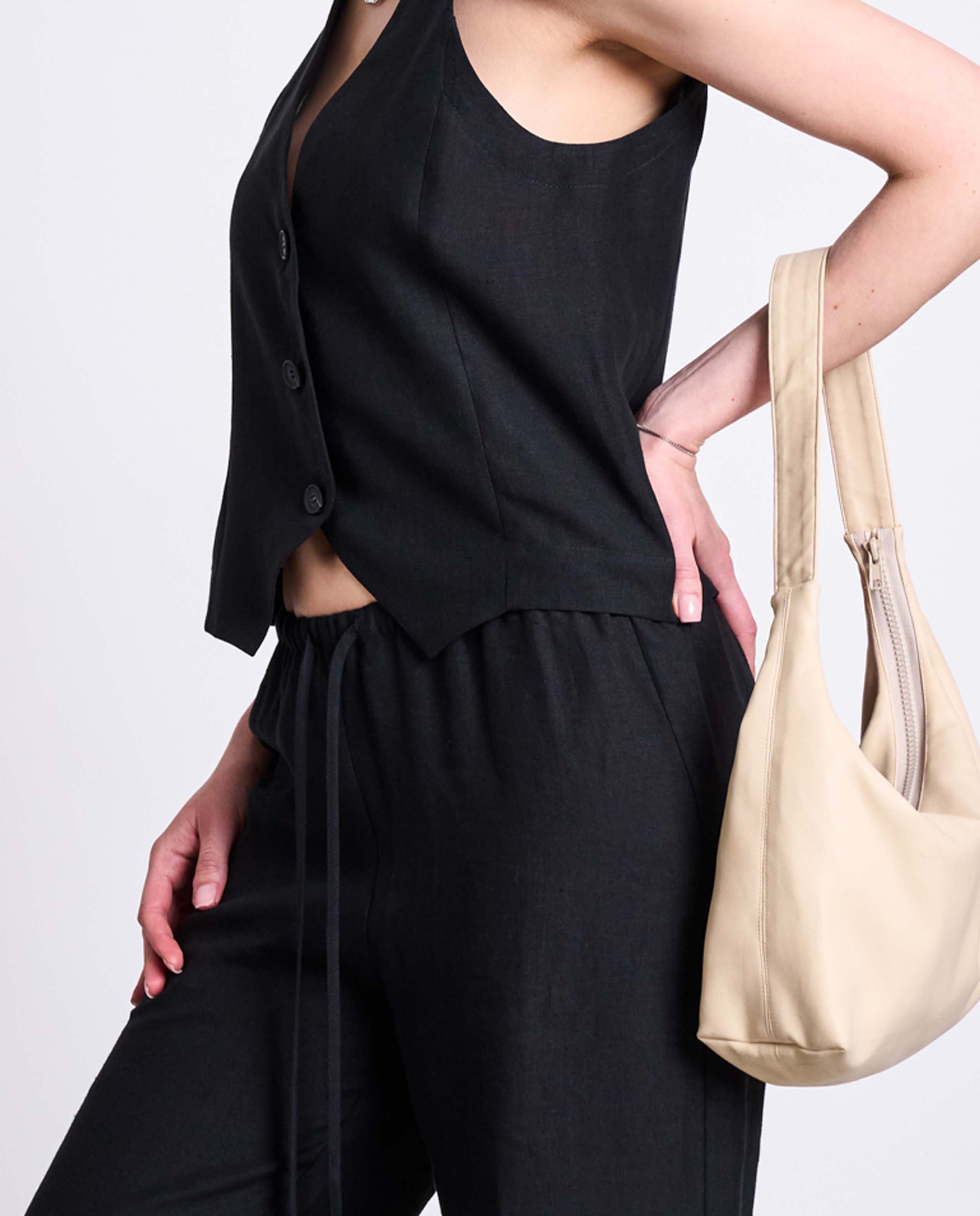 marché commun pantalon en lin noir jan n june