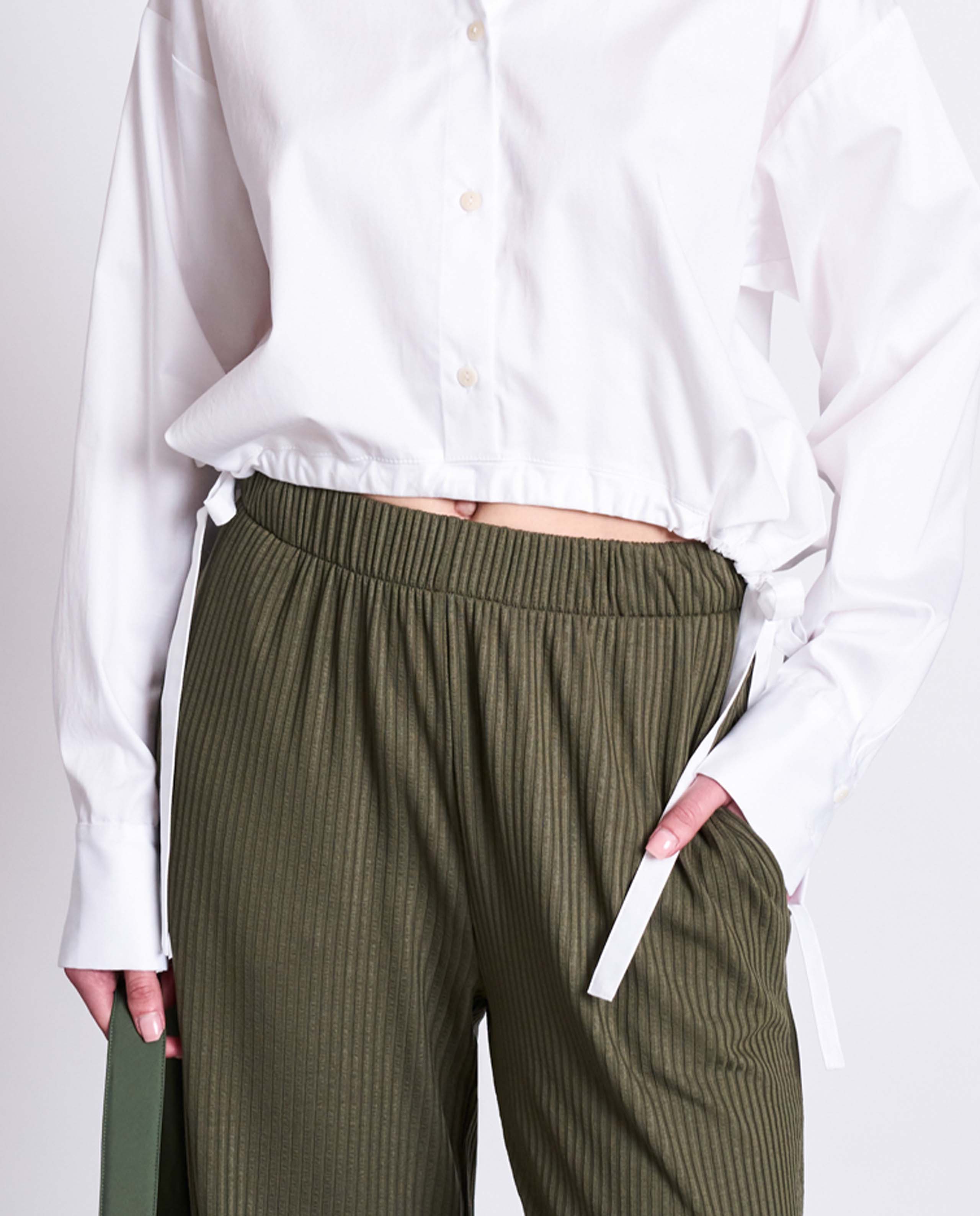 marché commun pantalon en tencel cotelé olive jan n june