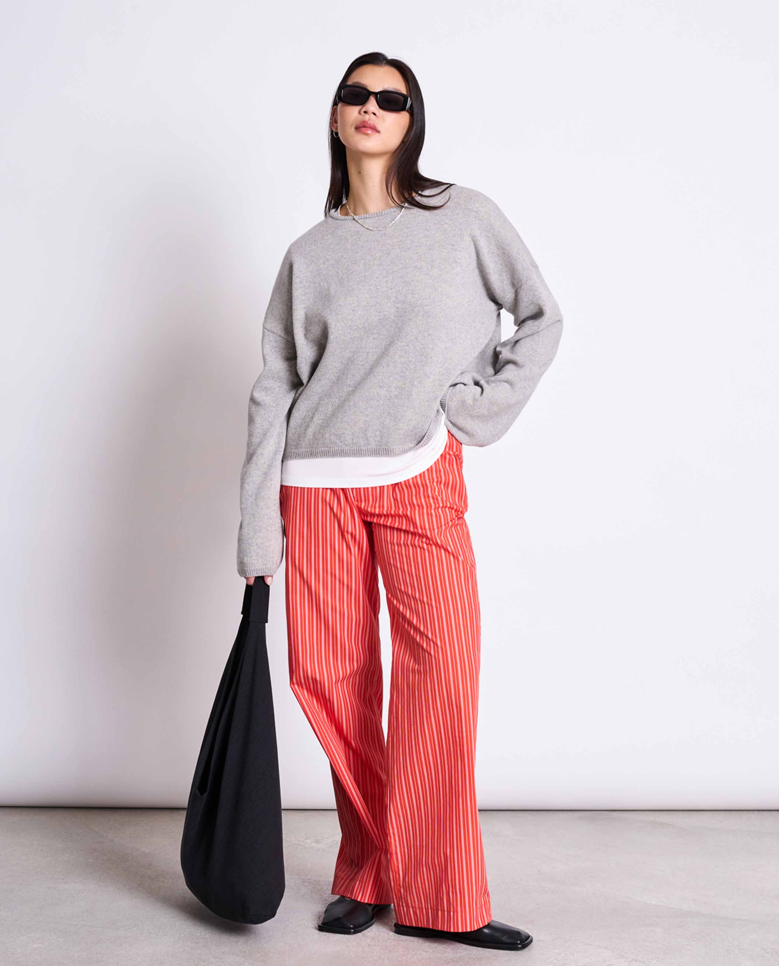 marché commun pantalon à rayures en coton bio cherry jan n june