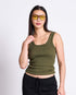 marché commun tank top en coton bio dark olive jan n june