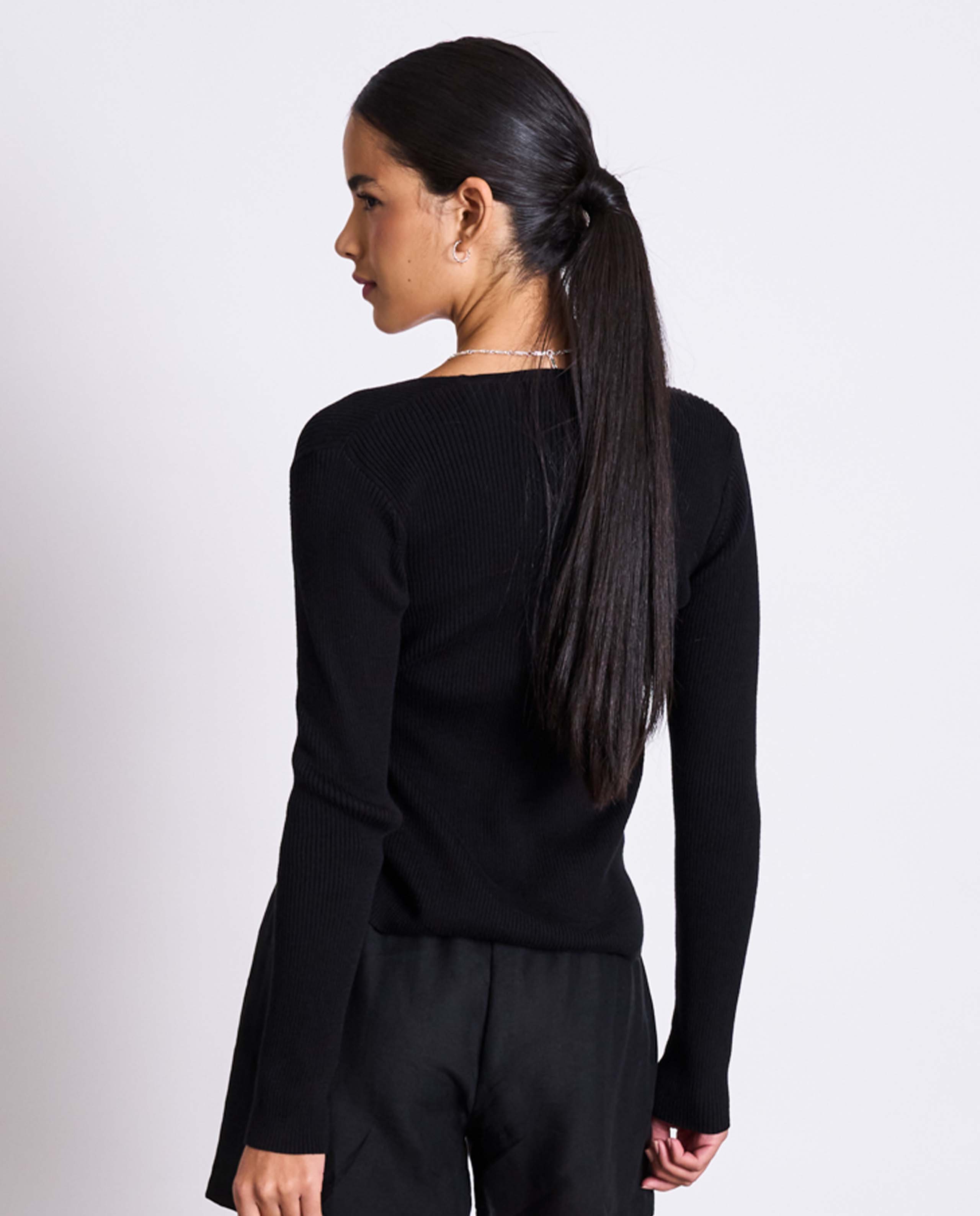 marché commun cardigan noué en coton bio noir jan n june