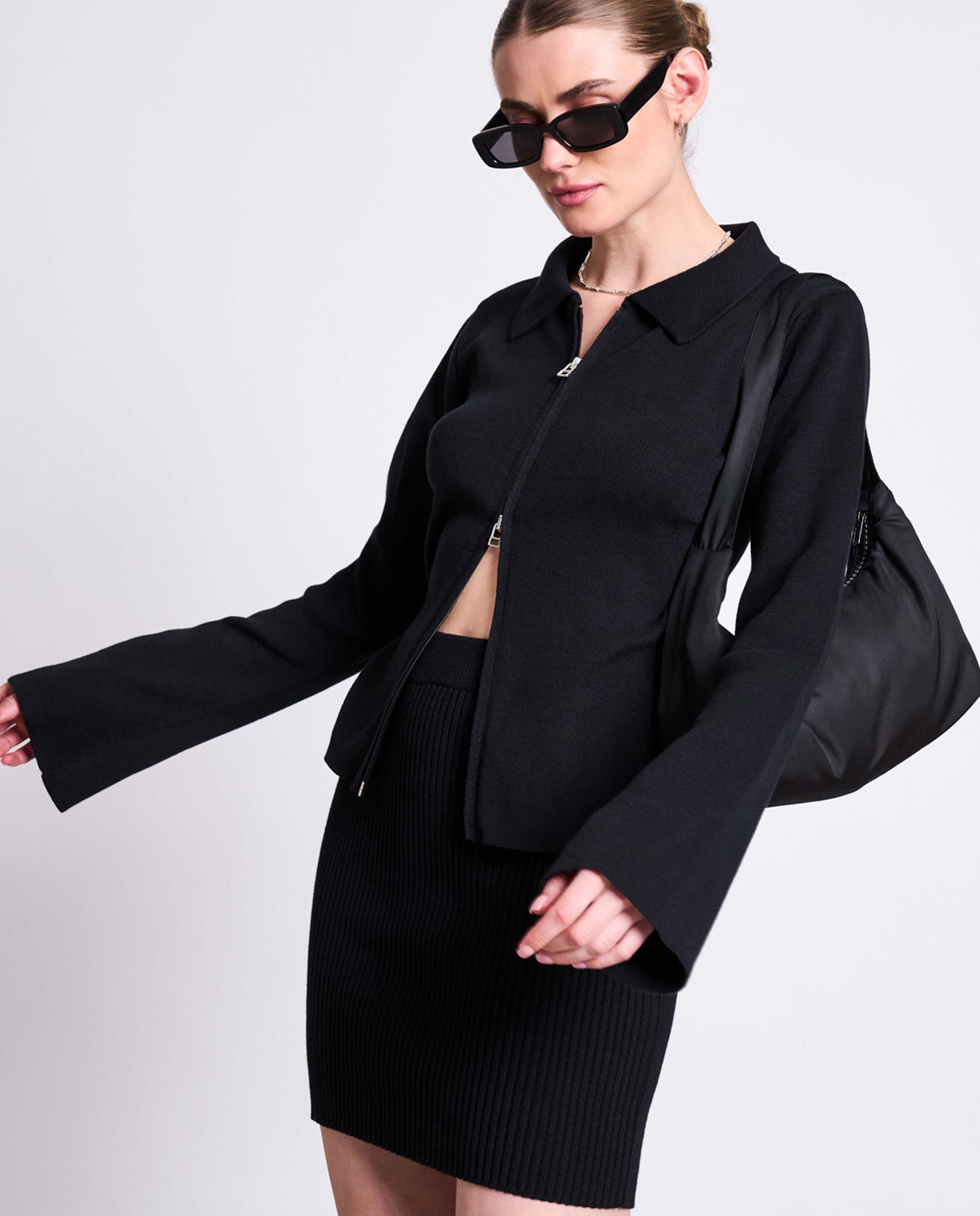 marché commun cardigan zippé en coton bio noir jan n june