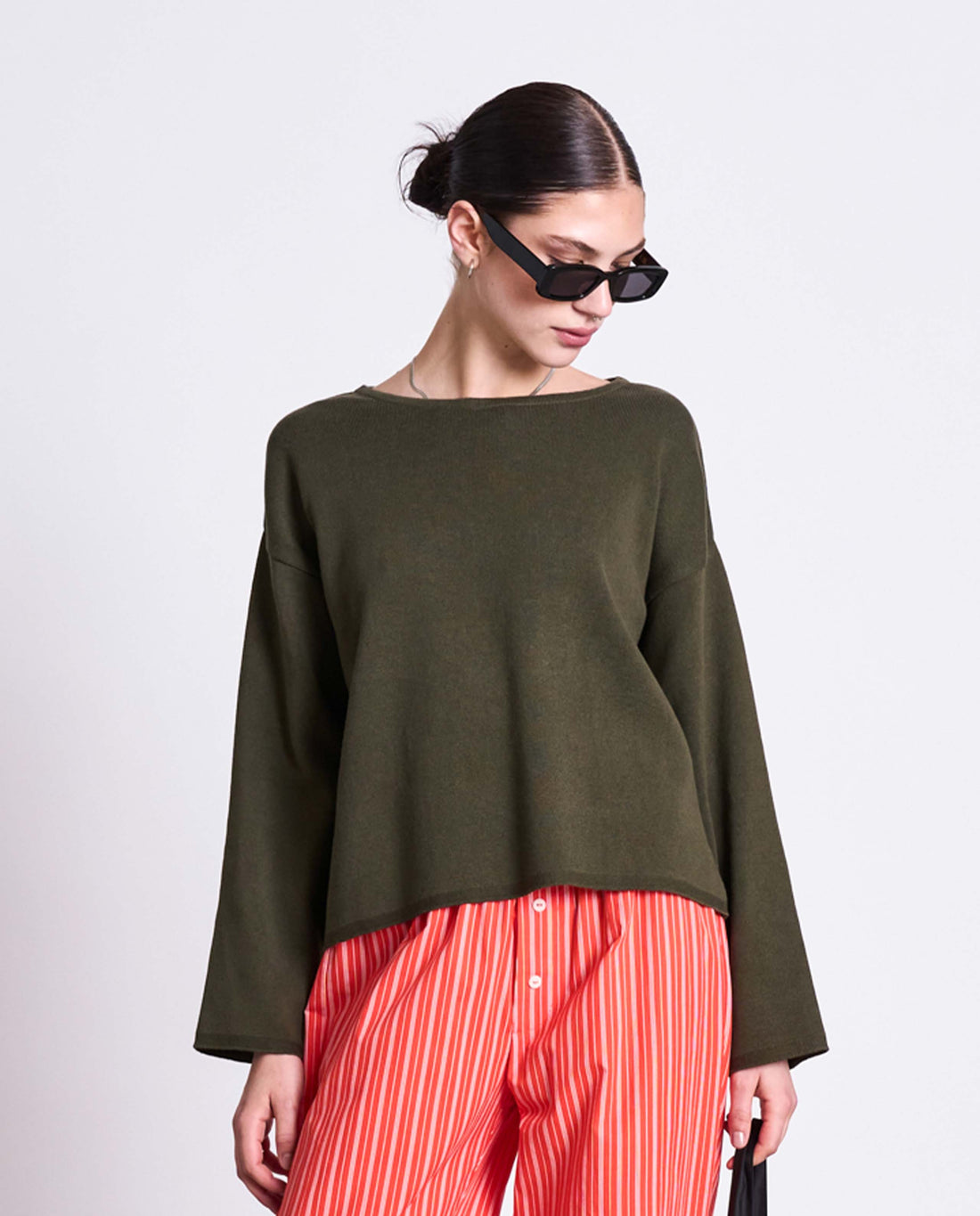 marché commun pull léger en coton bio vert olive jan n june
