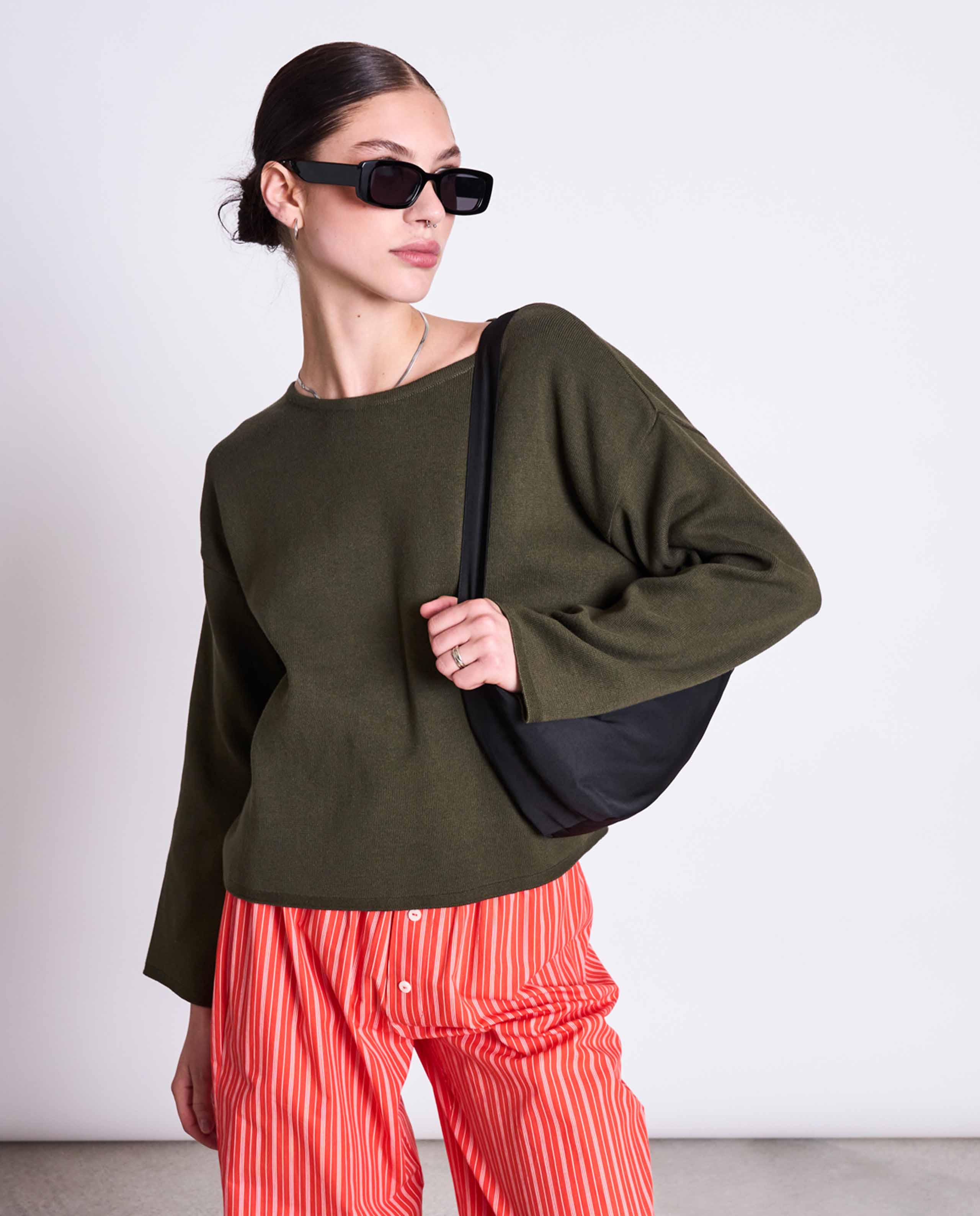 marché commun pull léger en coton bio vert olive jan n june