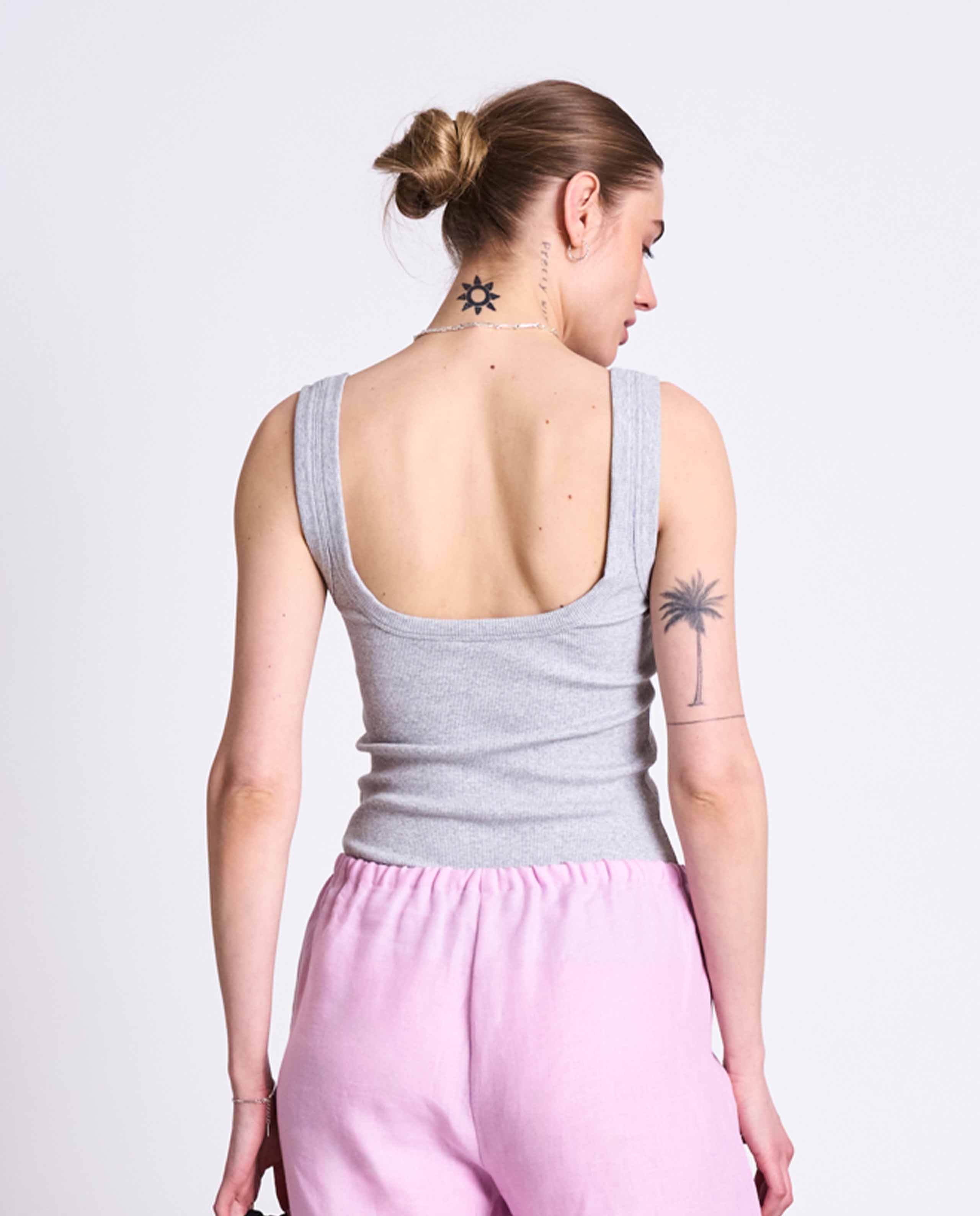marché commun tank top en coton bio gris clair jan n june