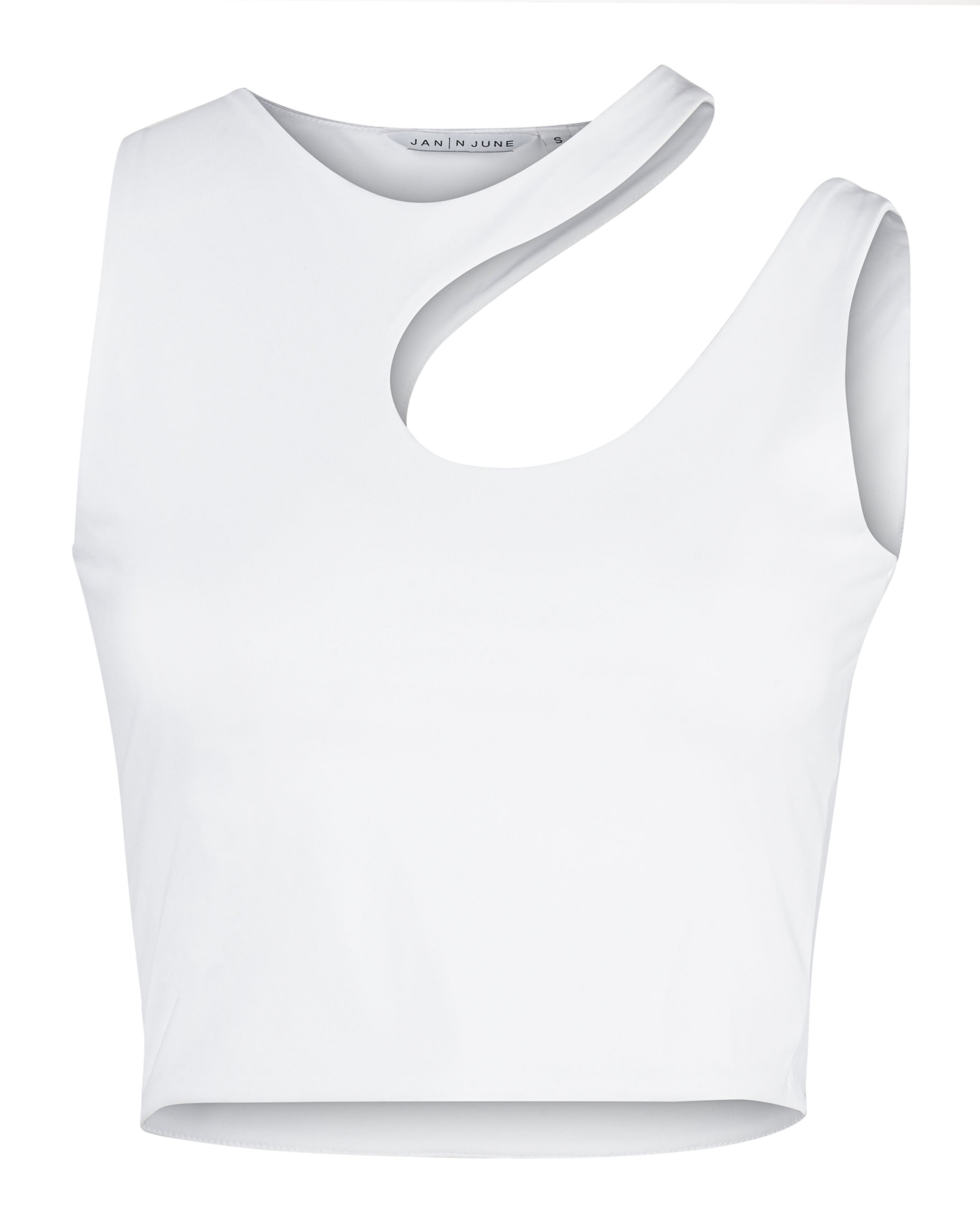 Marché Commun Débardeur Court Découpé Blanc Jan&