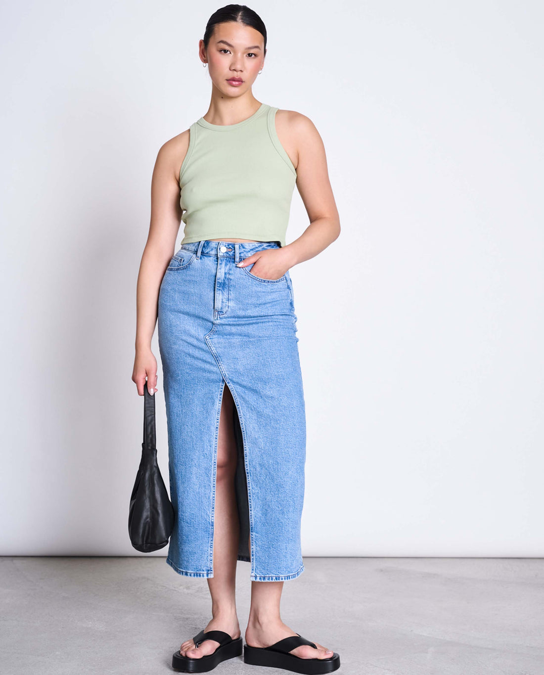 Marché Commun débardeur court pistache Jan&