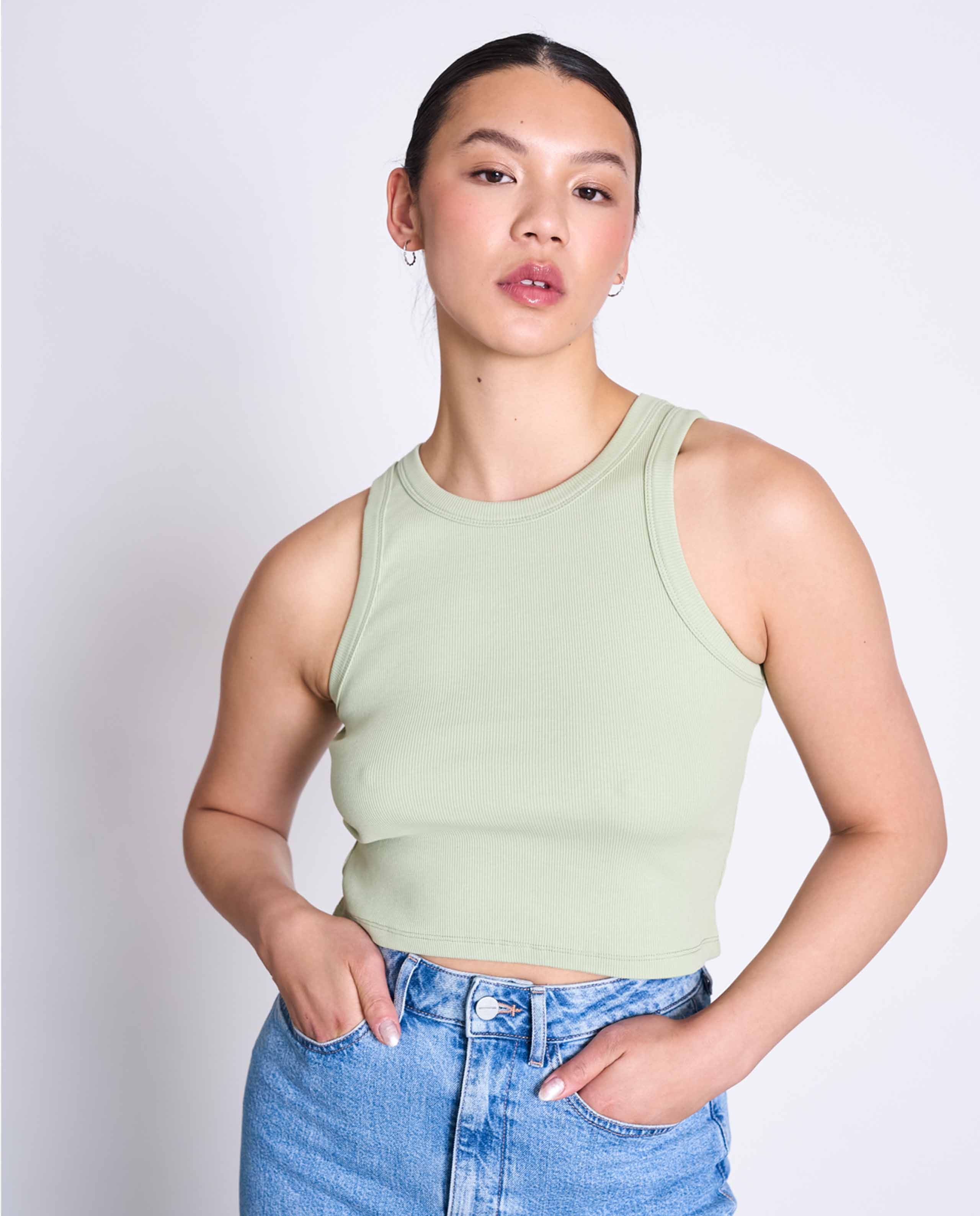 Marché Commun débardeur court pistache Jan&