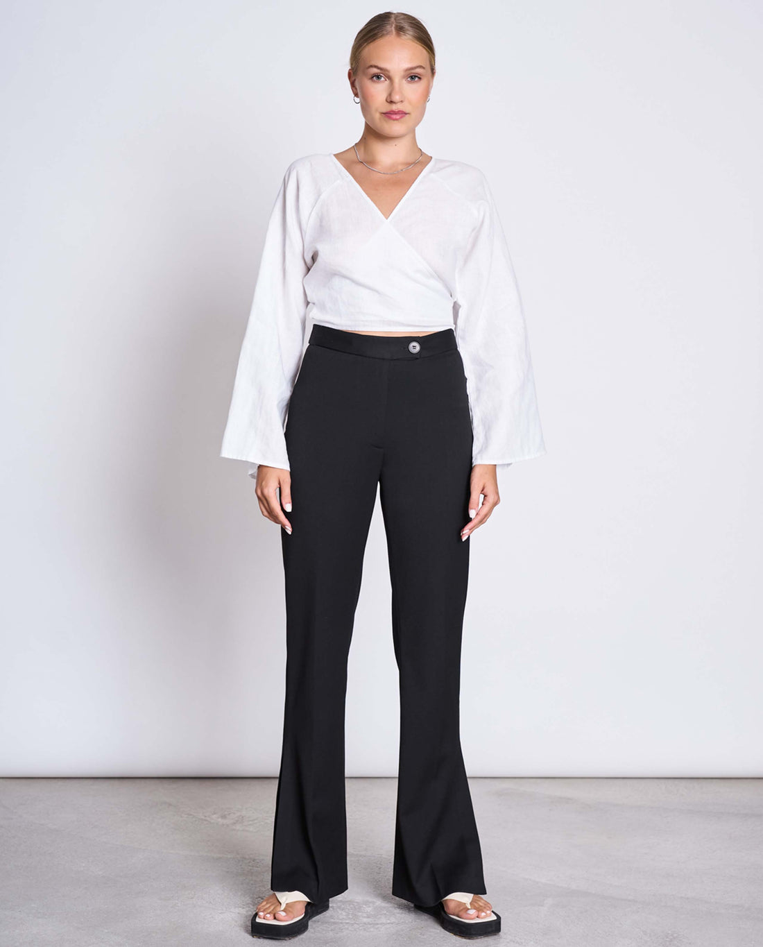 Marché Commun Blouse Portefeuille Blanc Recyclée Jan&