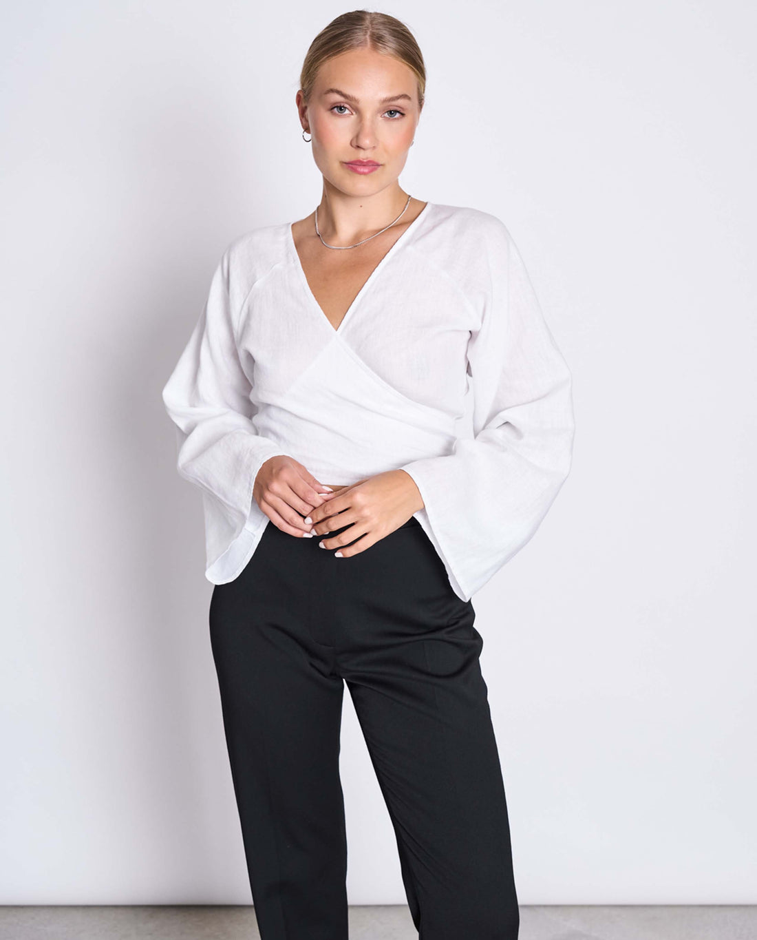 Marché Commun Blouse Portefeuille Blanc Recyclée Jan&