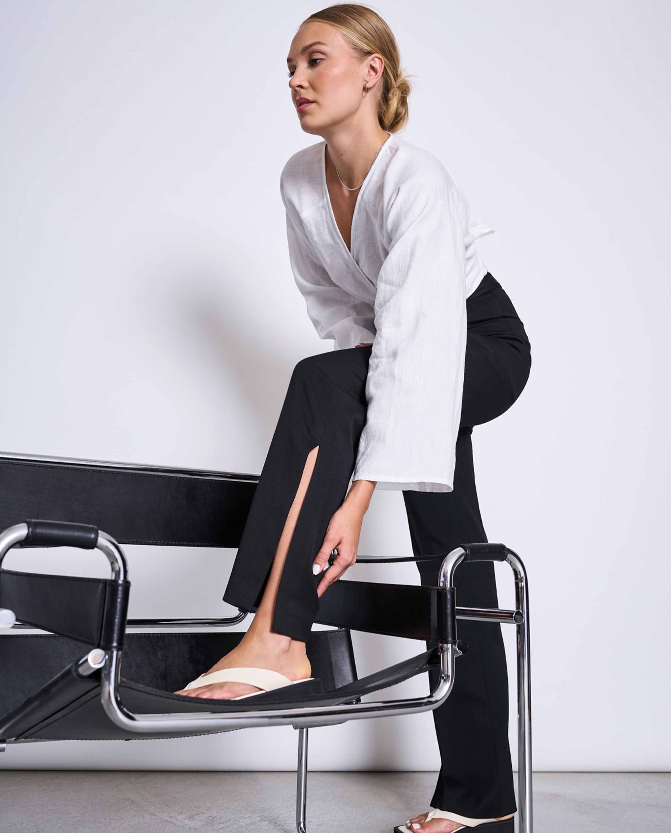 Marché Commun Blouse Portefeuille Blanc Recyclée Jan&