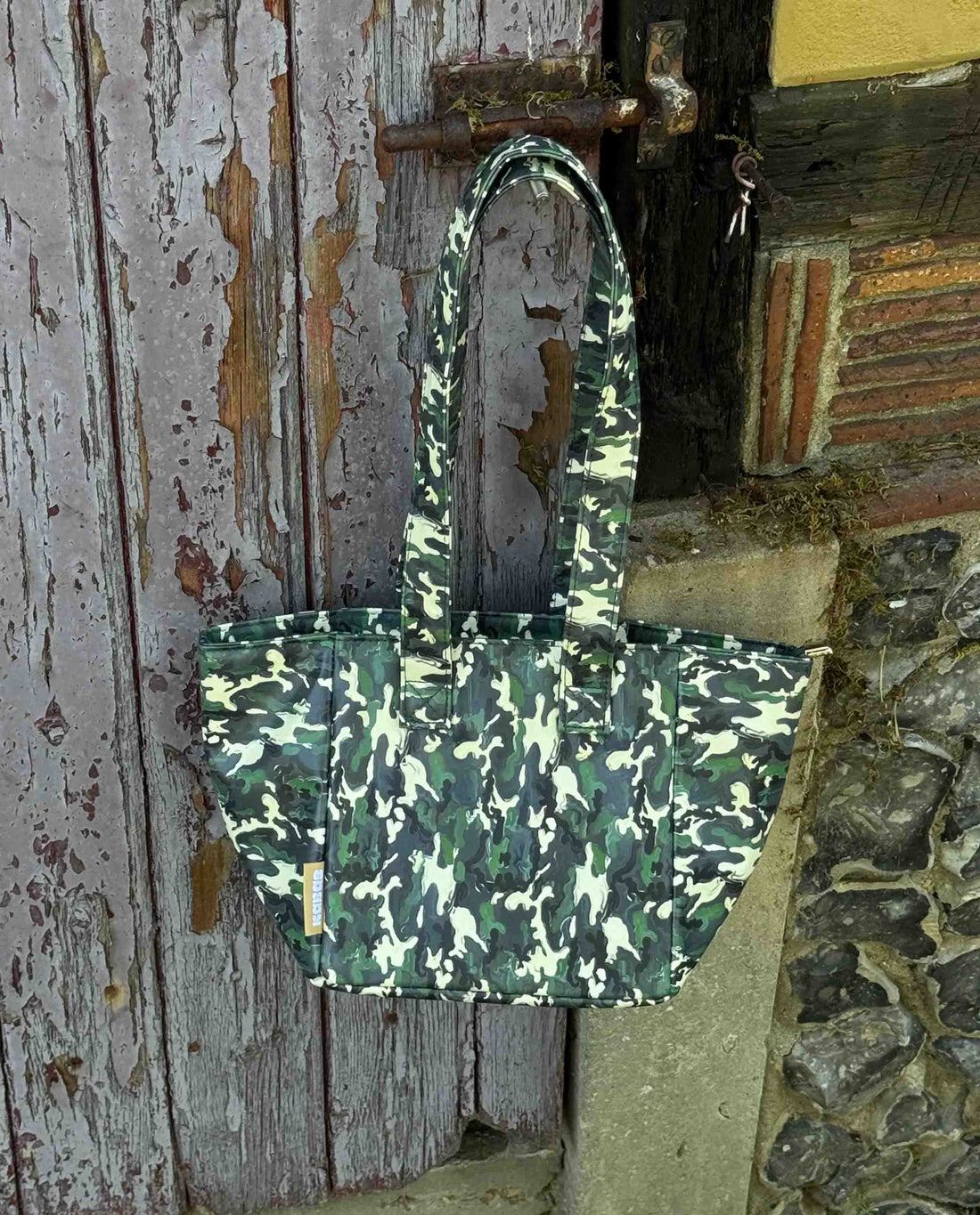 marché commun sac imperméable recyclé pour lunch motif militaire kabas bag