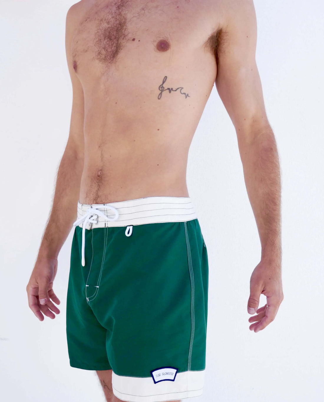 marché commun boardshort homme bicolore écru vert bouteille recyclé la reina