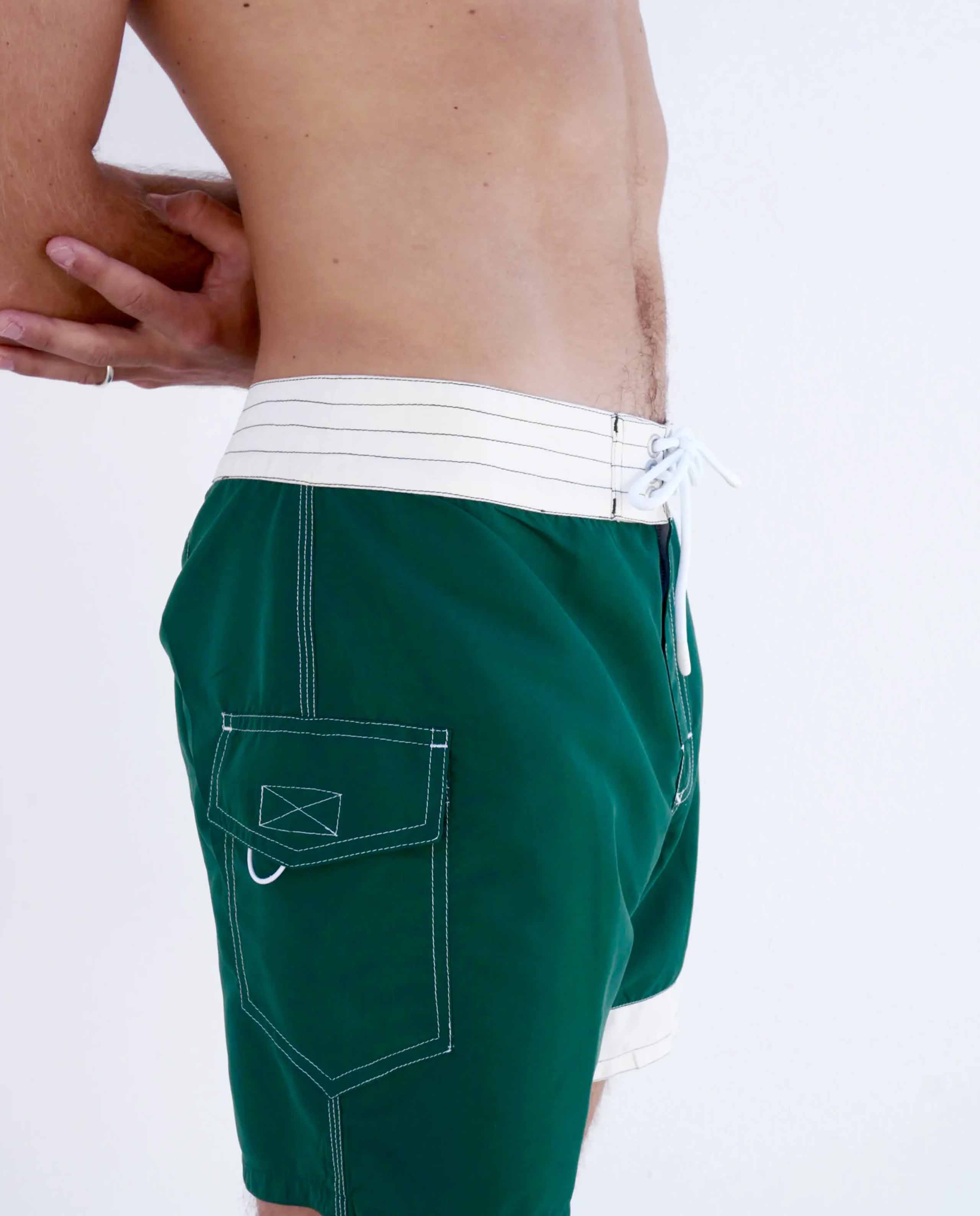 marché commun boardshort homme bicolore écru vert bouteille recyclé la reina
