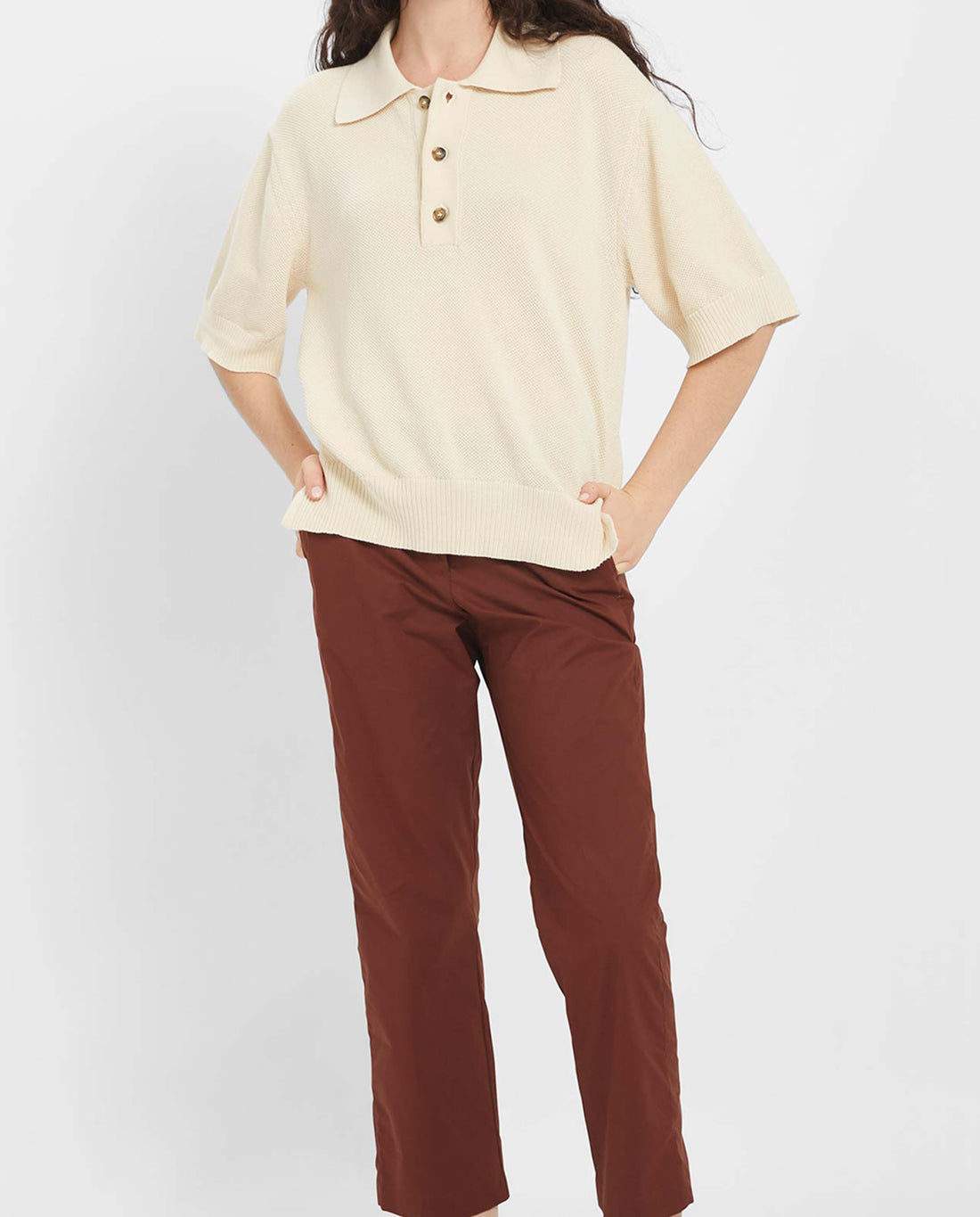 MARCHÉ COMMUN pull polo albia en coton bio loreak mendian