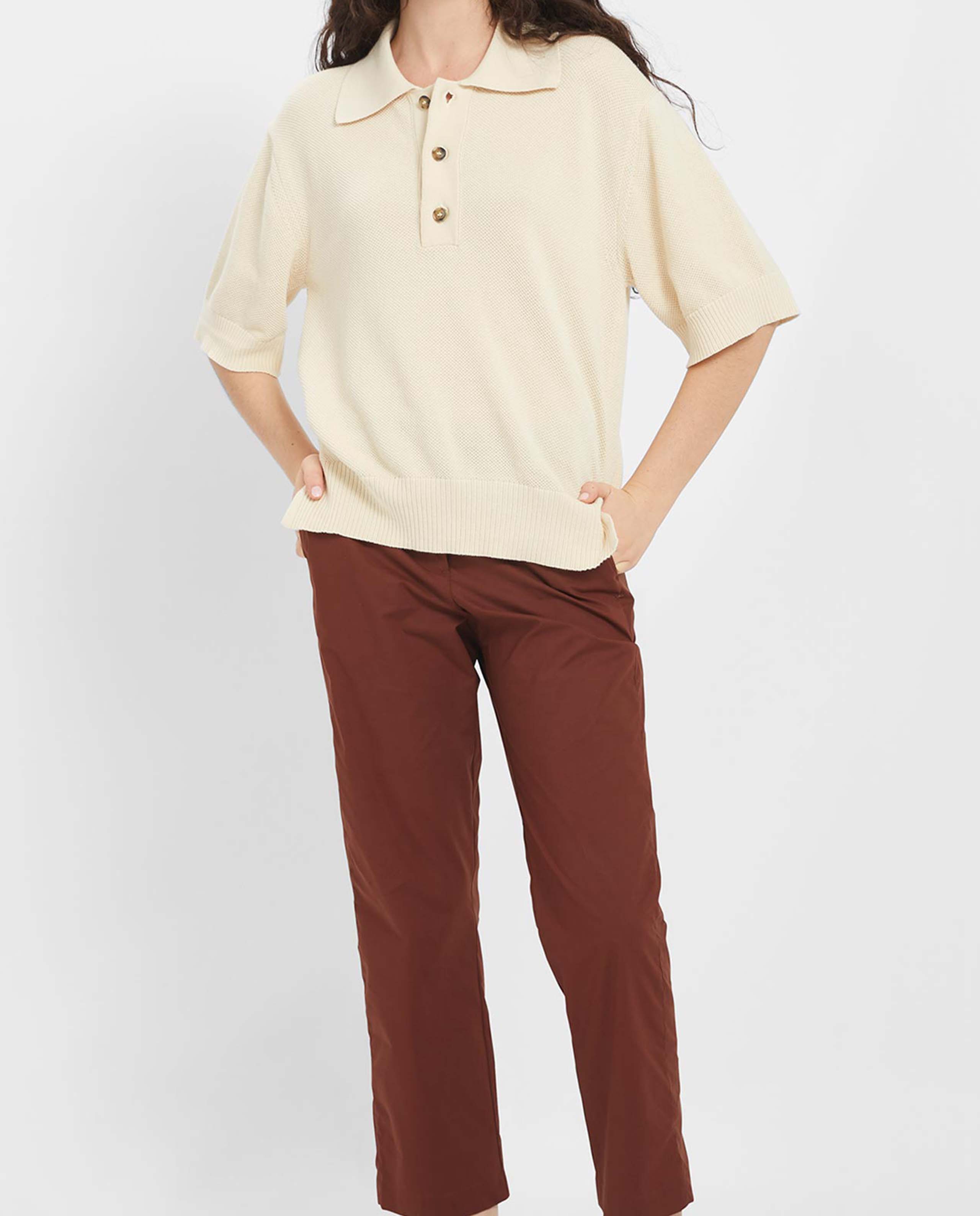 MARCHÉ COMMUN pull polo albia en coton bio loreak mendian