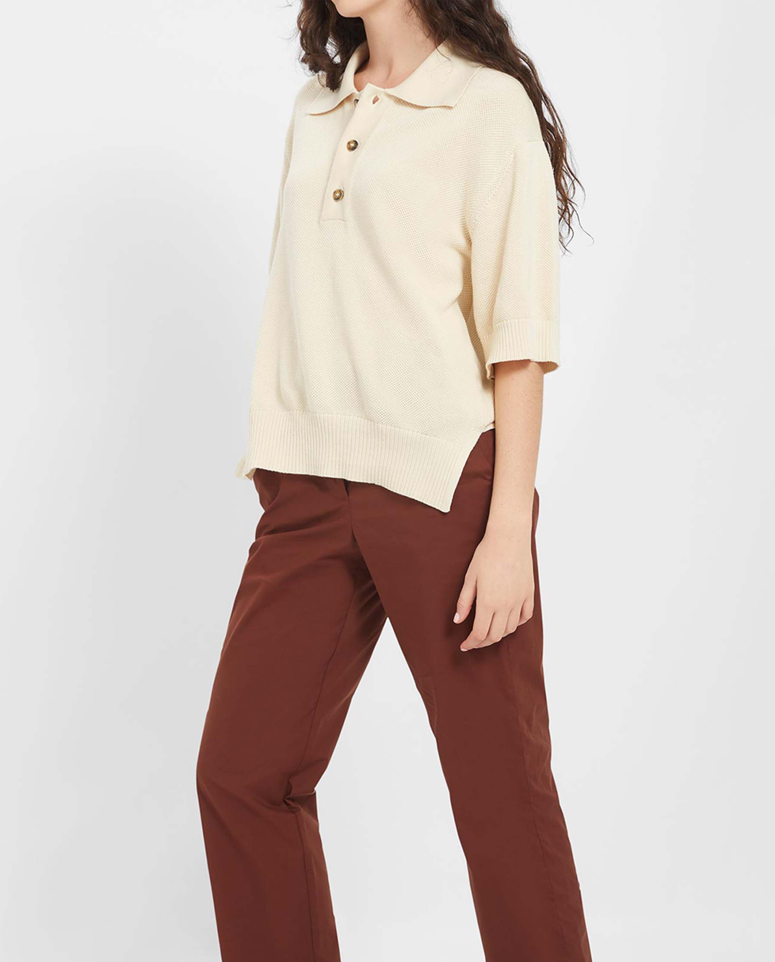 MARCHÉ COMMUN pull polo albia en coton bio loreak mendian