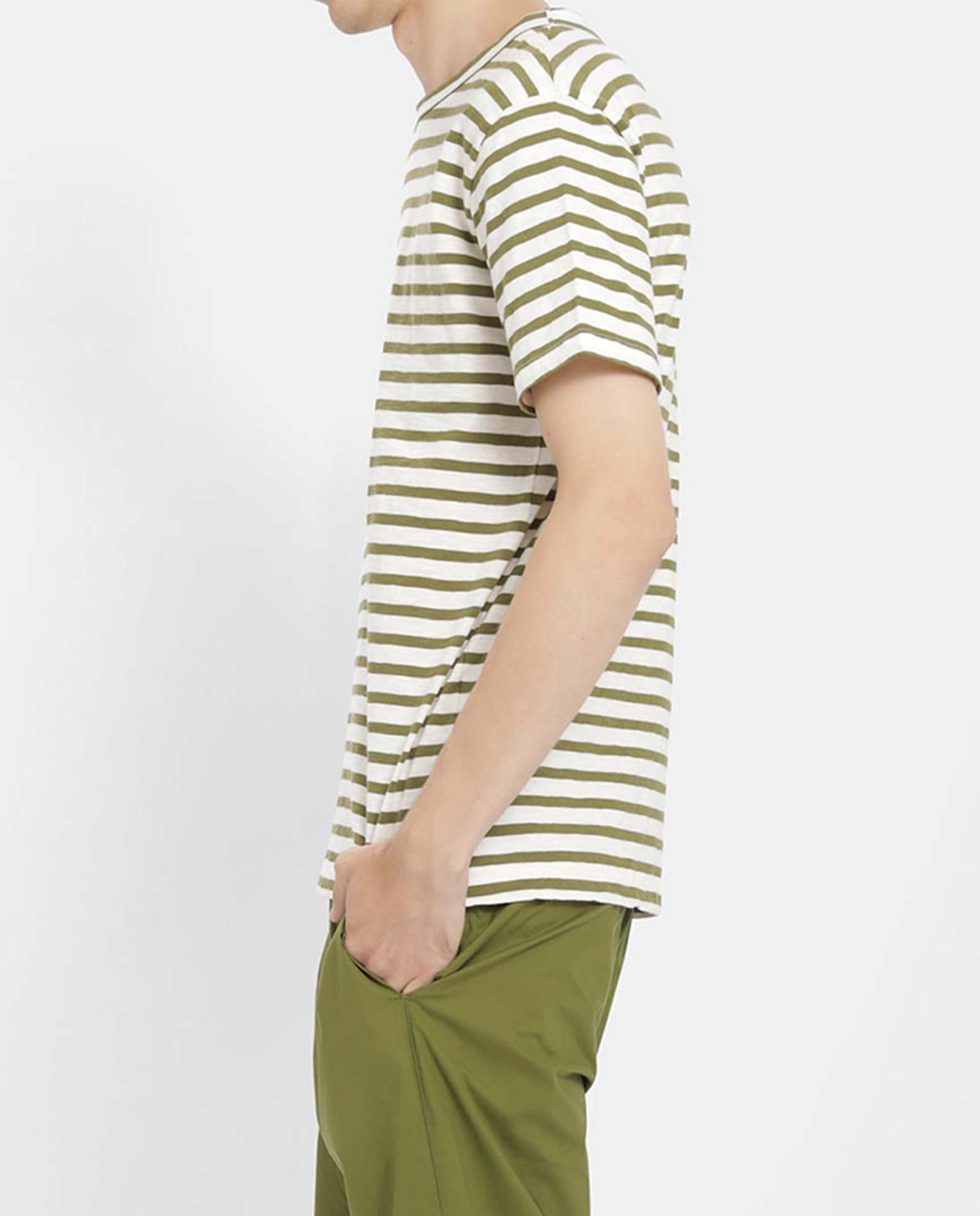 MARCHÉ COMMUN Tshirt mariniere kaki loreak mendian
