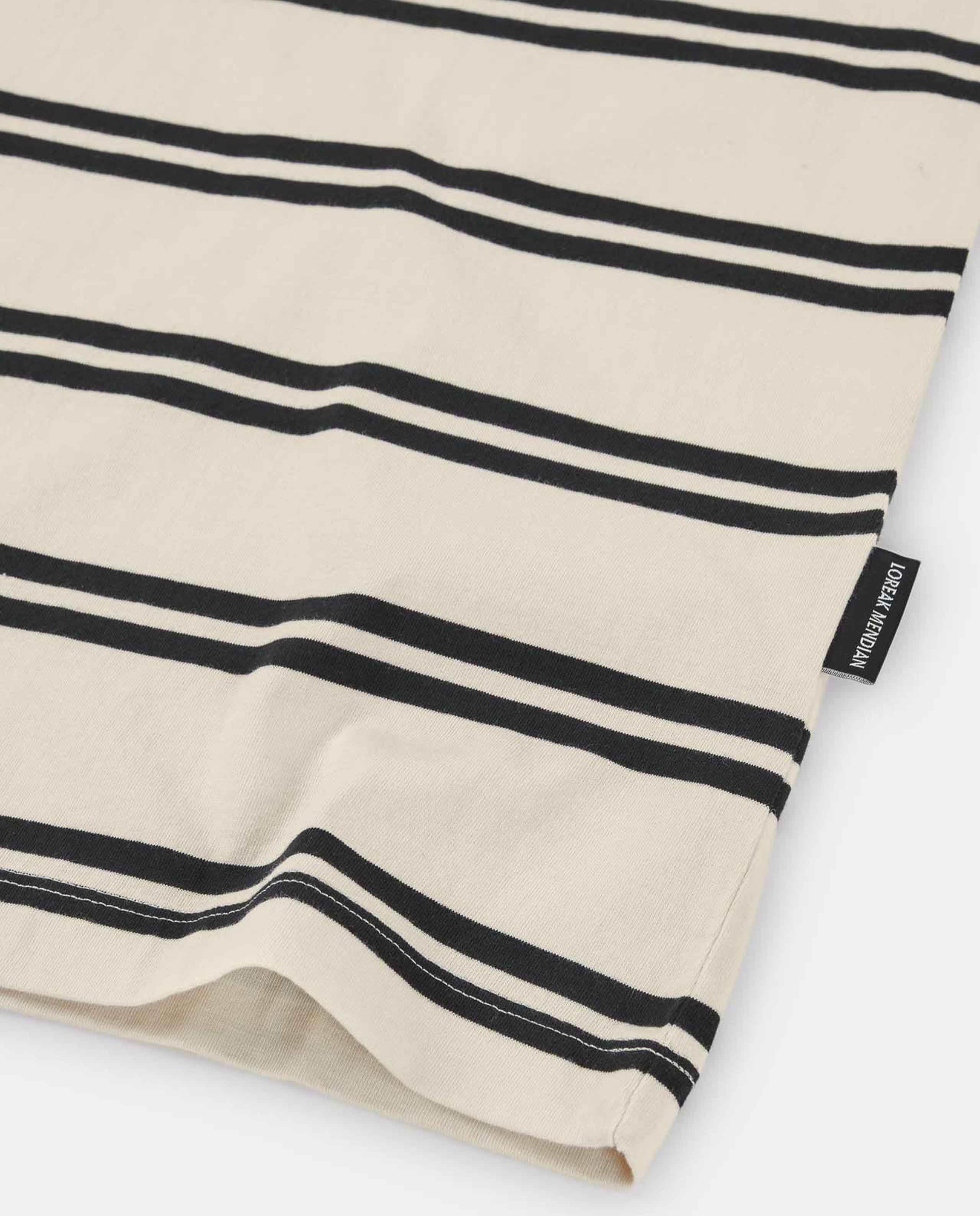 Marché Commun t-shirt rayé en coton bio écru loreak mendian