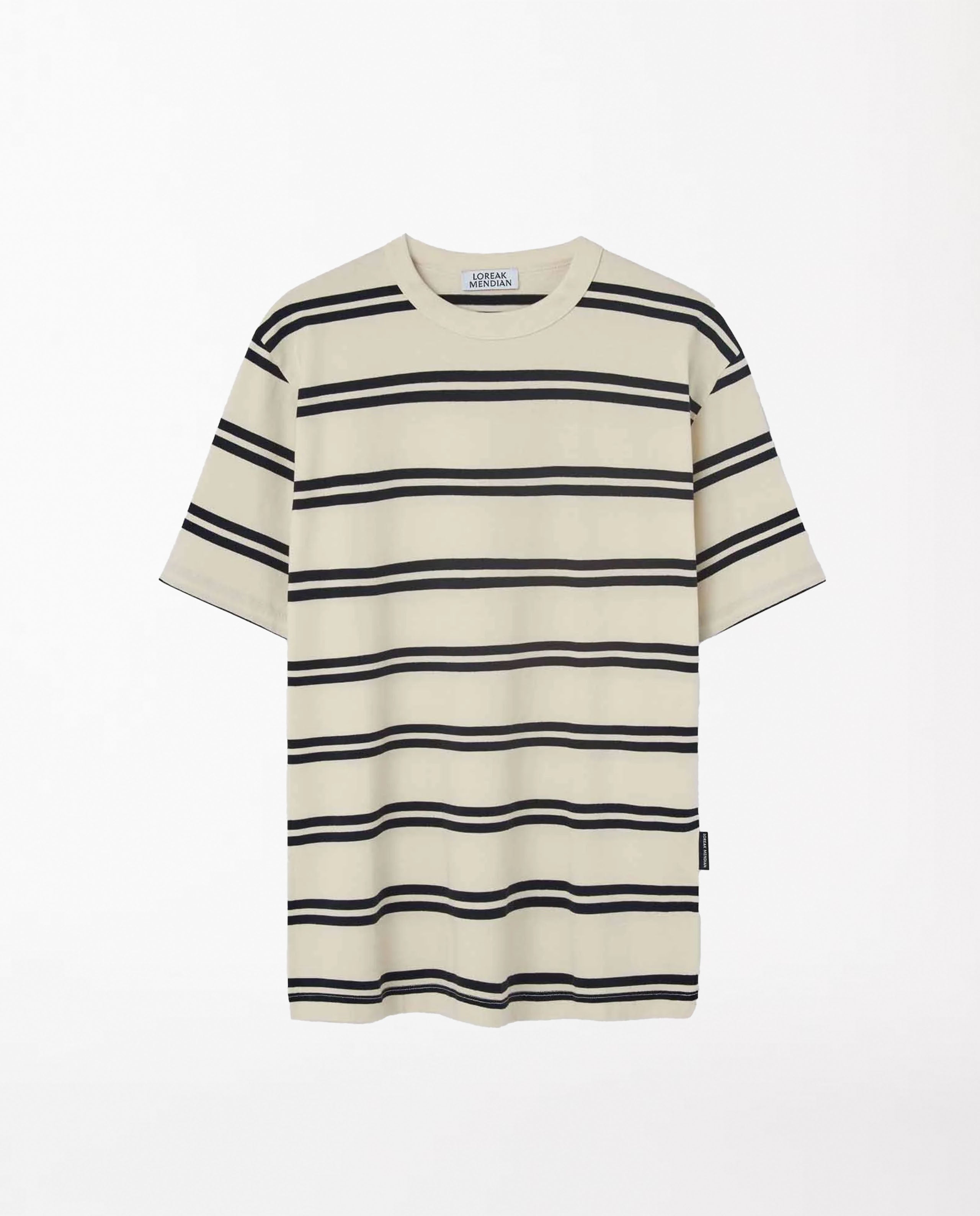 Marché Commun t-shirt rayé en coton bio écru loreak mendian