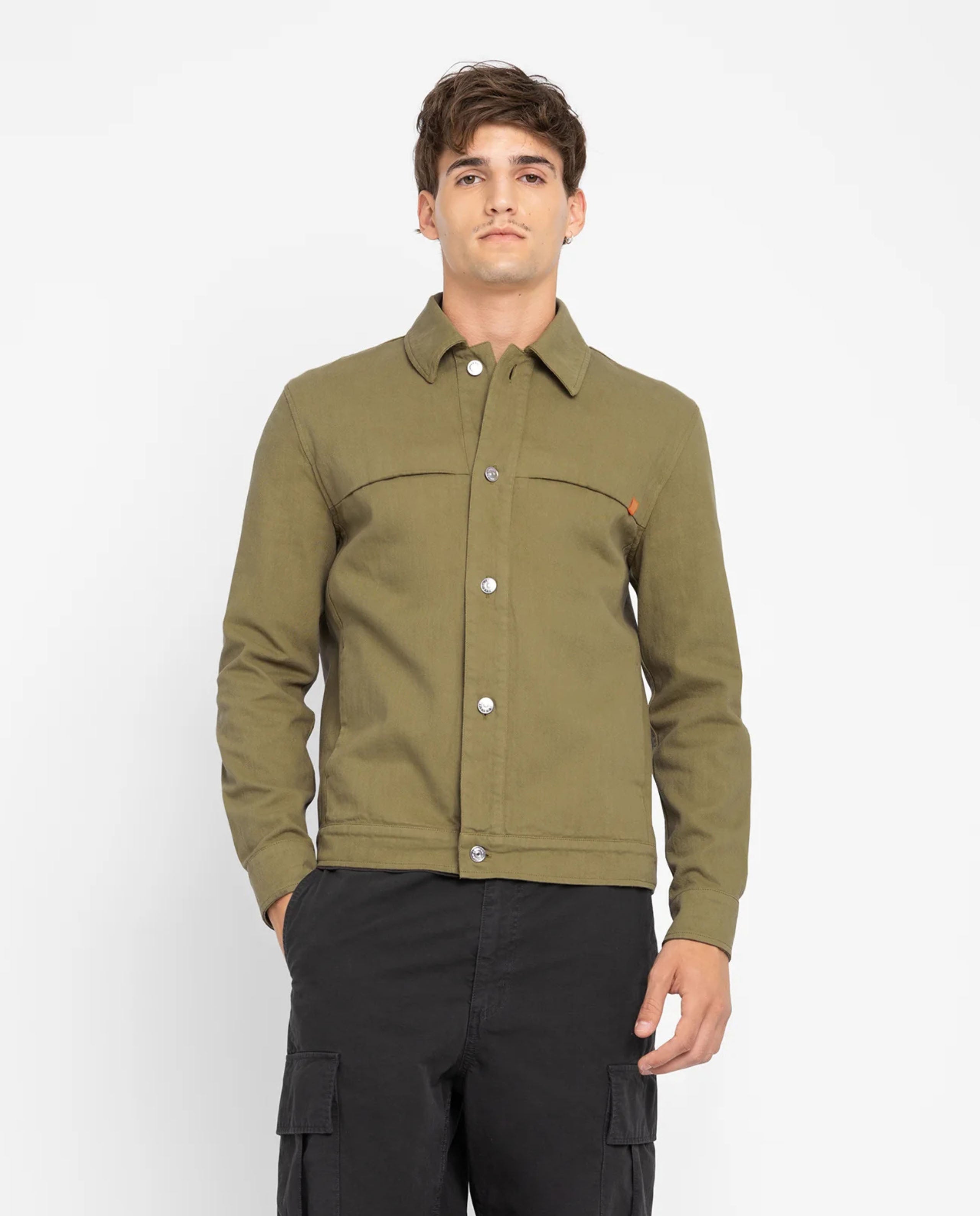 Marché Commun veste en coton bio vert olive loreak mendian