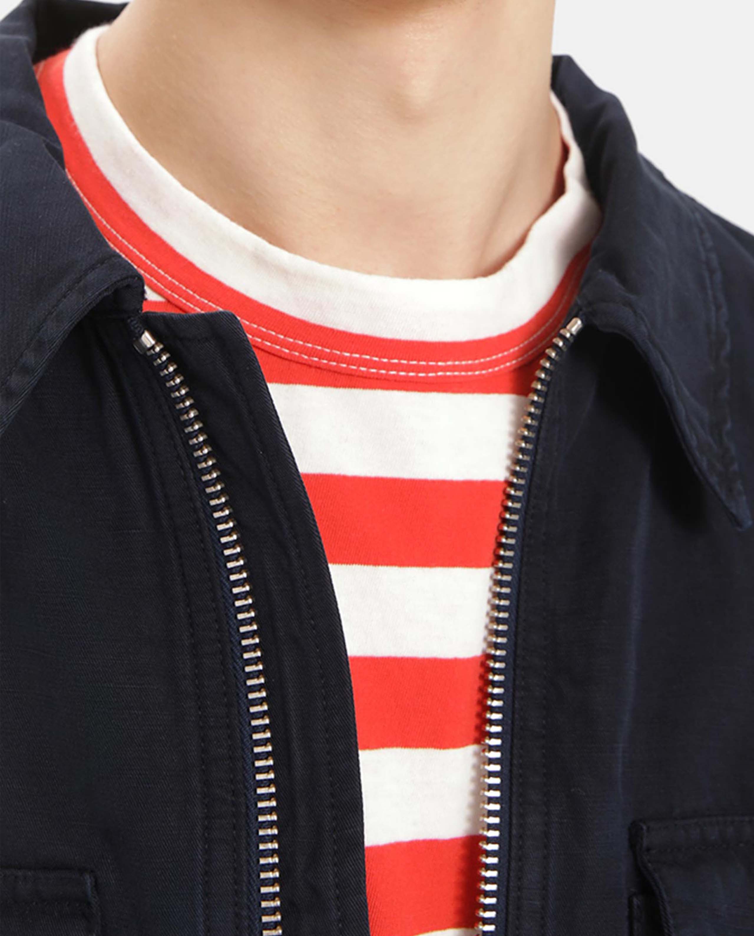 Marché Commun veste en lin et coton bio bleu marine Loreak Mendian