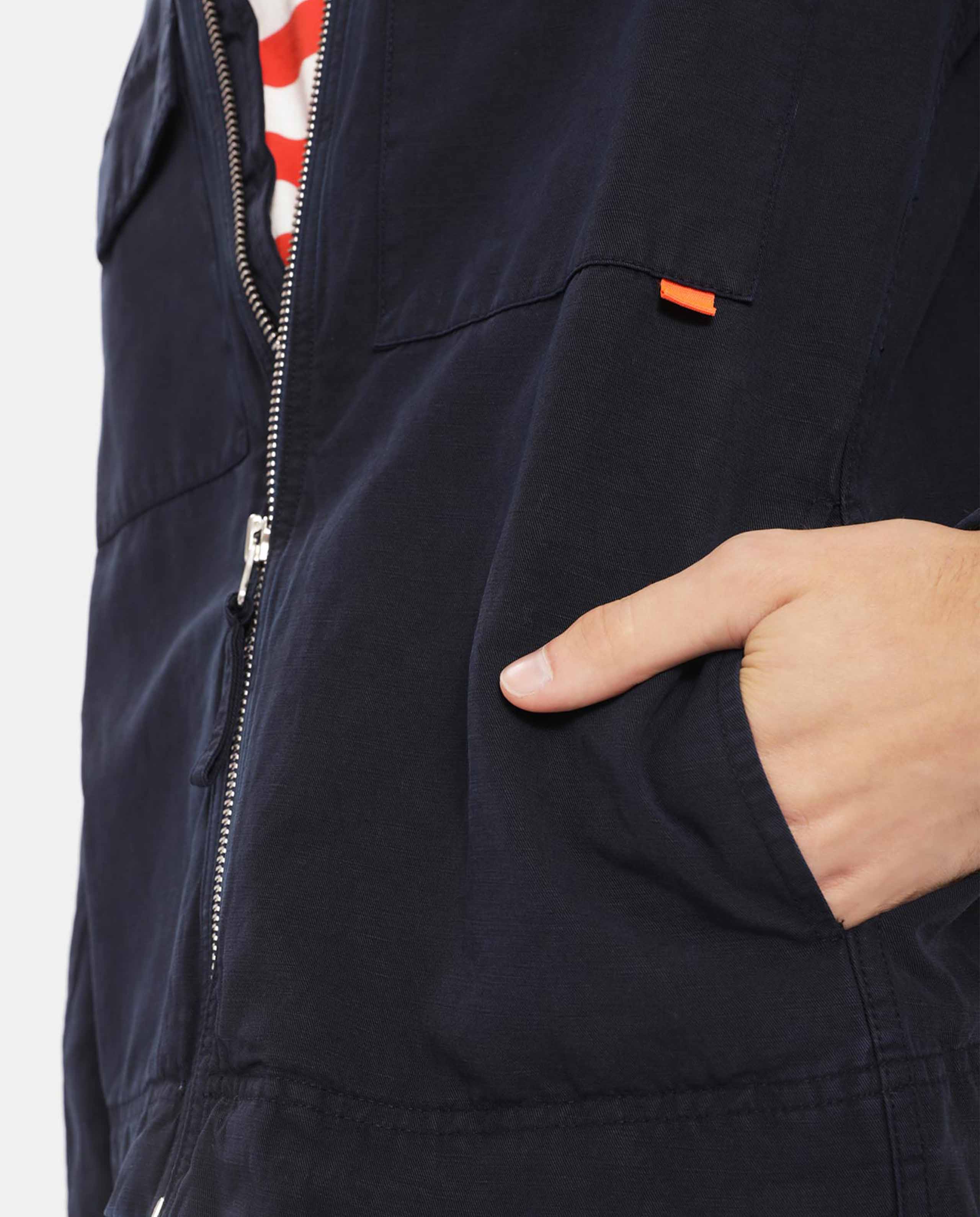 Marché Commun veste en lin et coton bio bleu marine Loreak Mendian