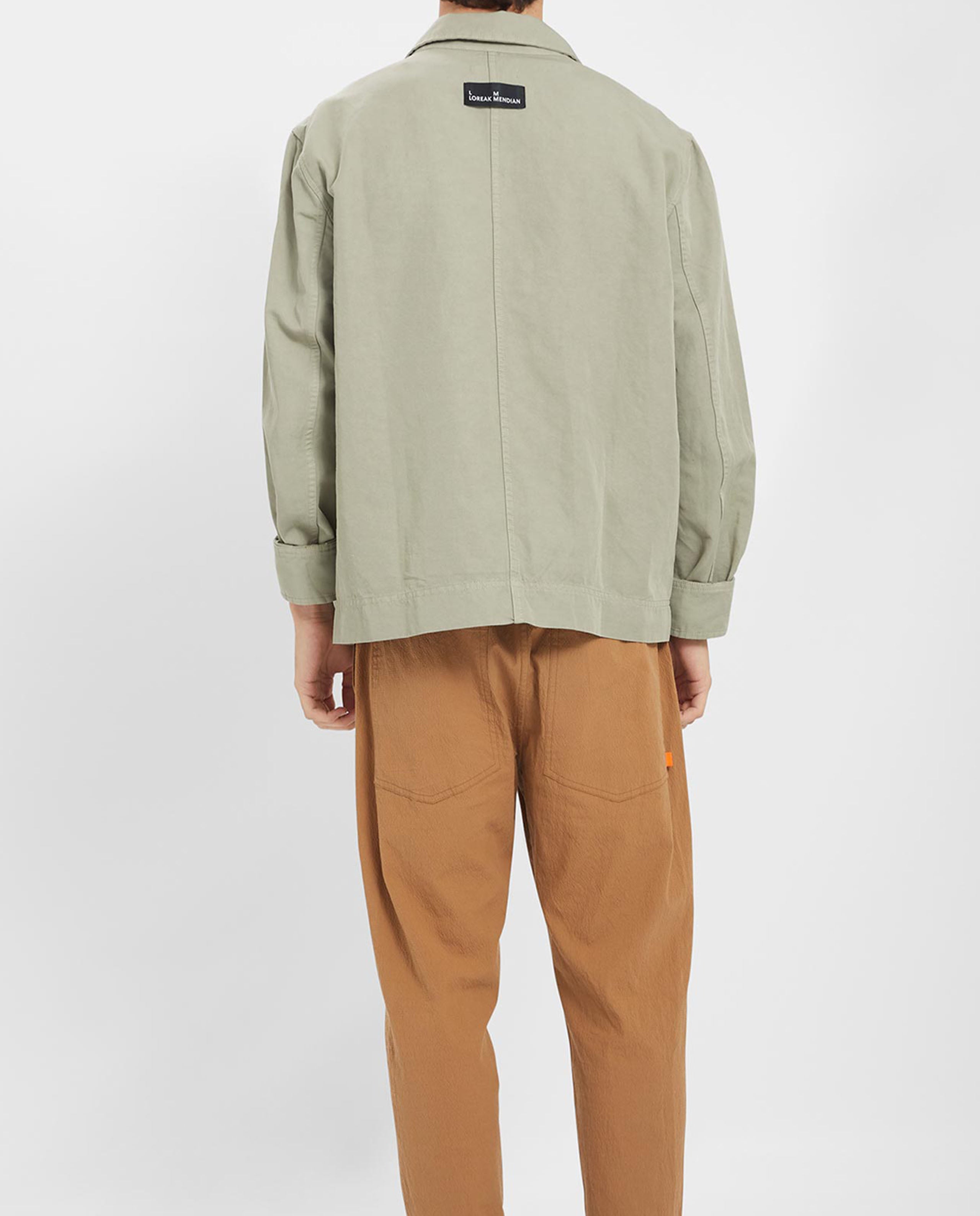 LOREAK MENDIAN Veste en coton bio et lin vert sauge Marché Commun