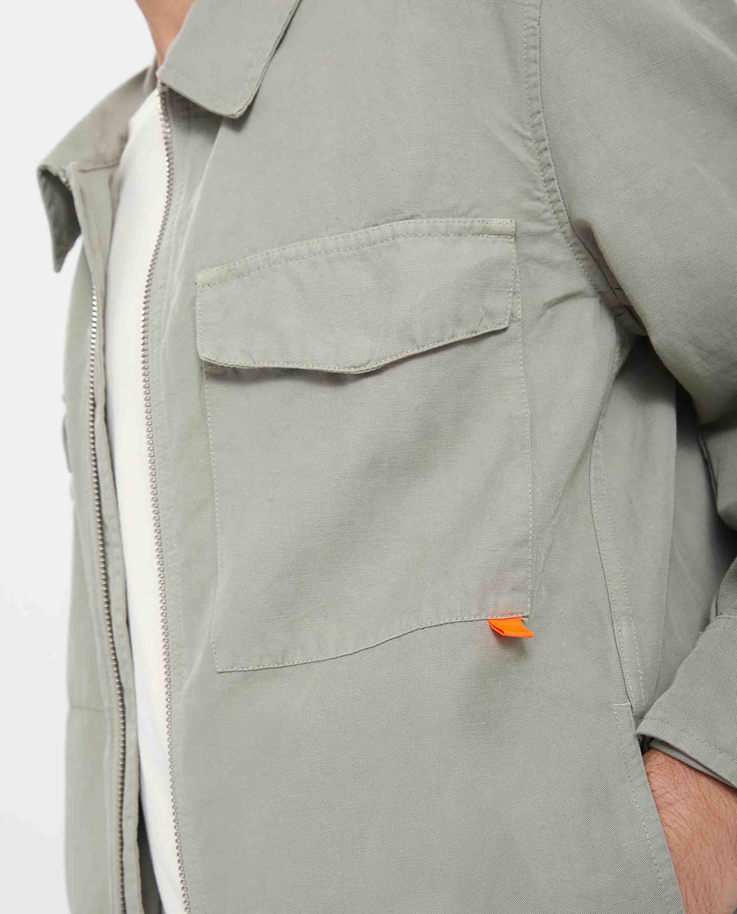 LOREAK MENDIAN Veste en coton bio et lin vert sauge Marché Commun