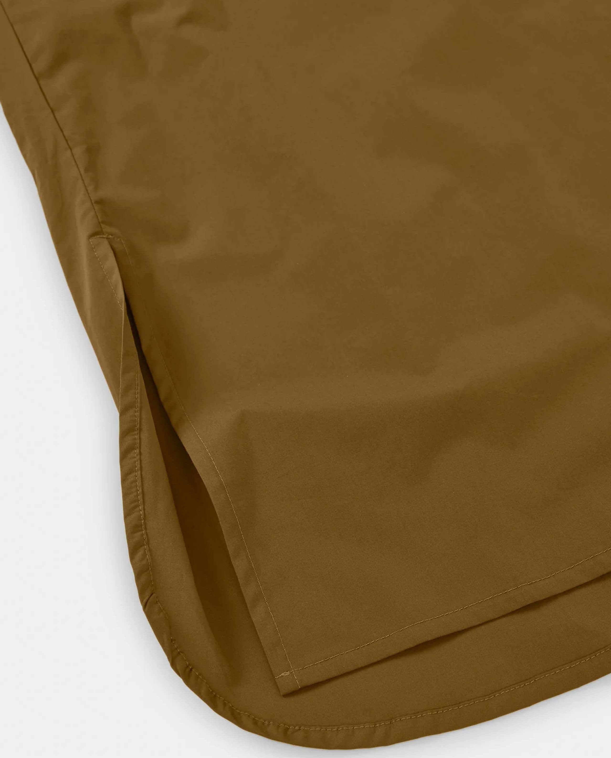 Marché Commun Robe chemise midi en coton bio toffee Loreak Mendian