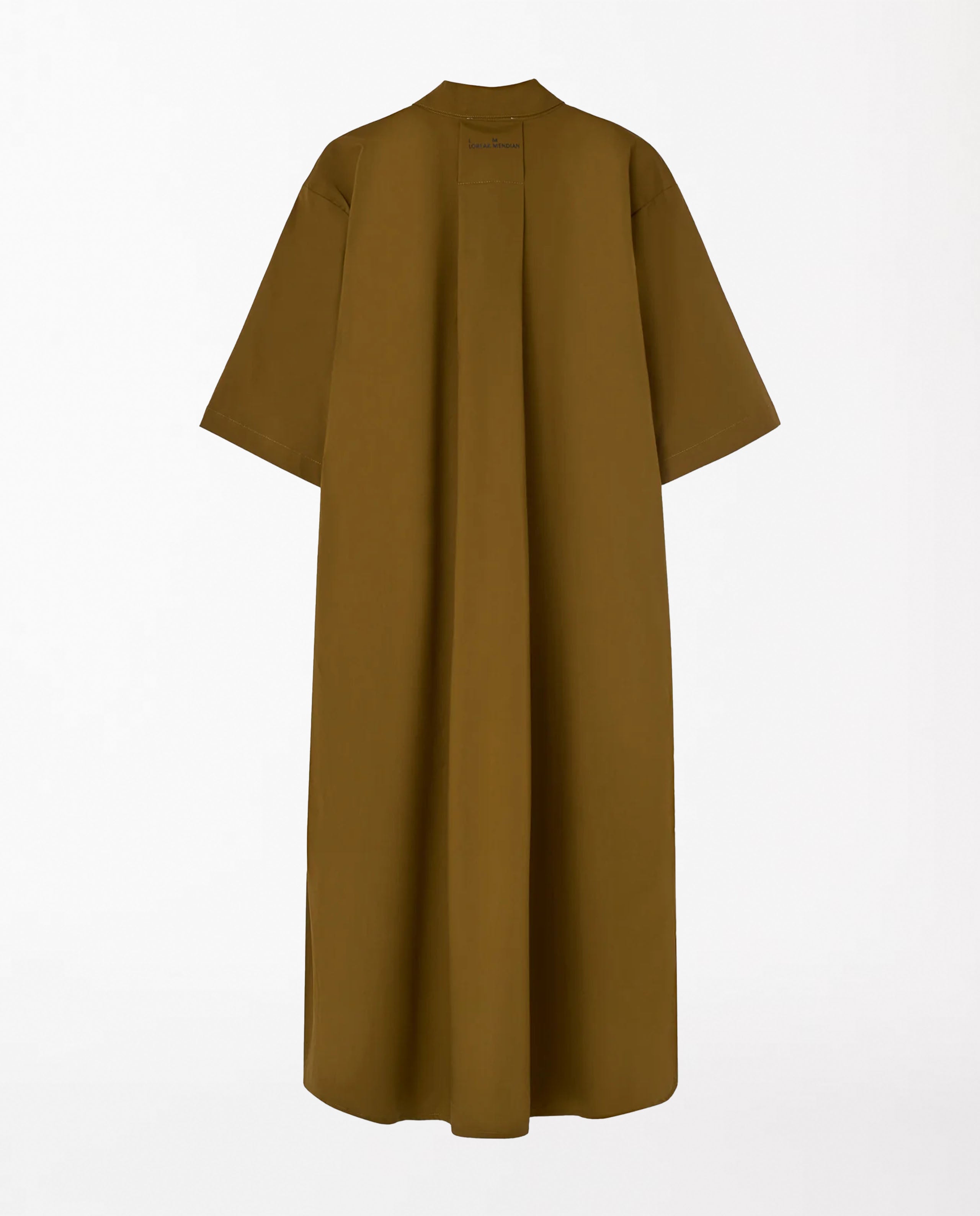 Marché Commun Robe chemise midi en coton bio toffee Loreak Mendian