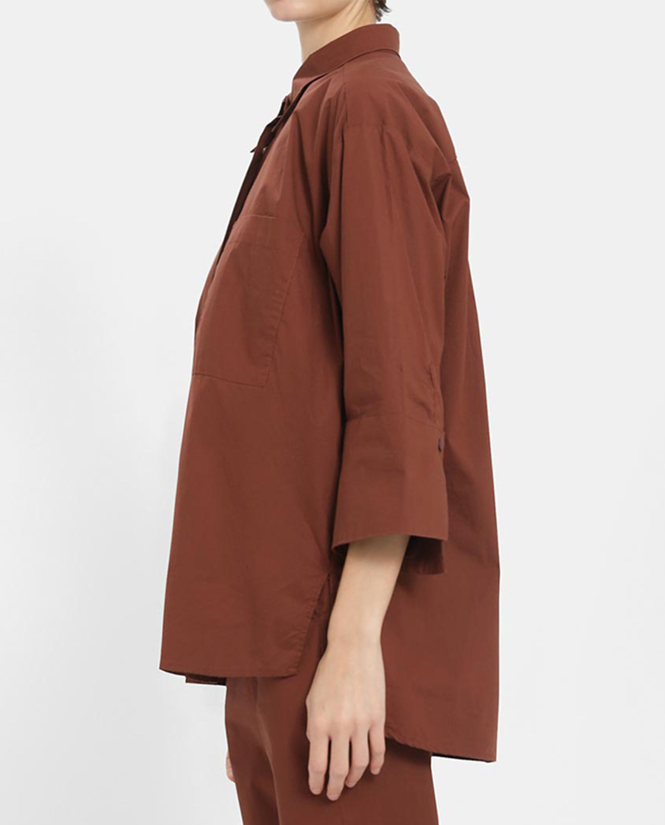 Marché Commun Chemise oversize en coton bio erable loreak mendian