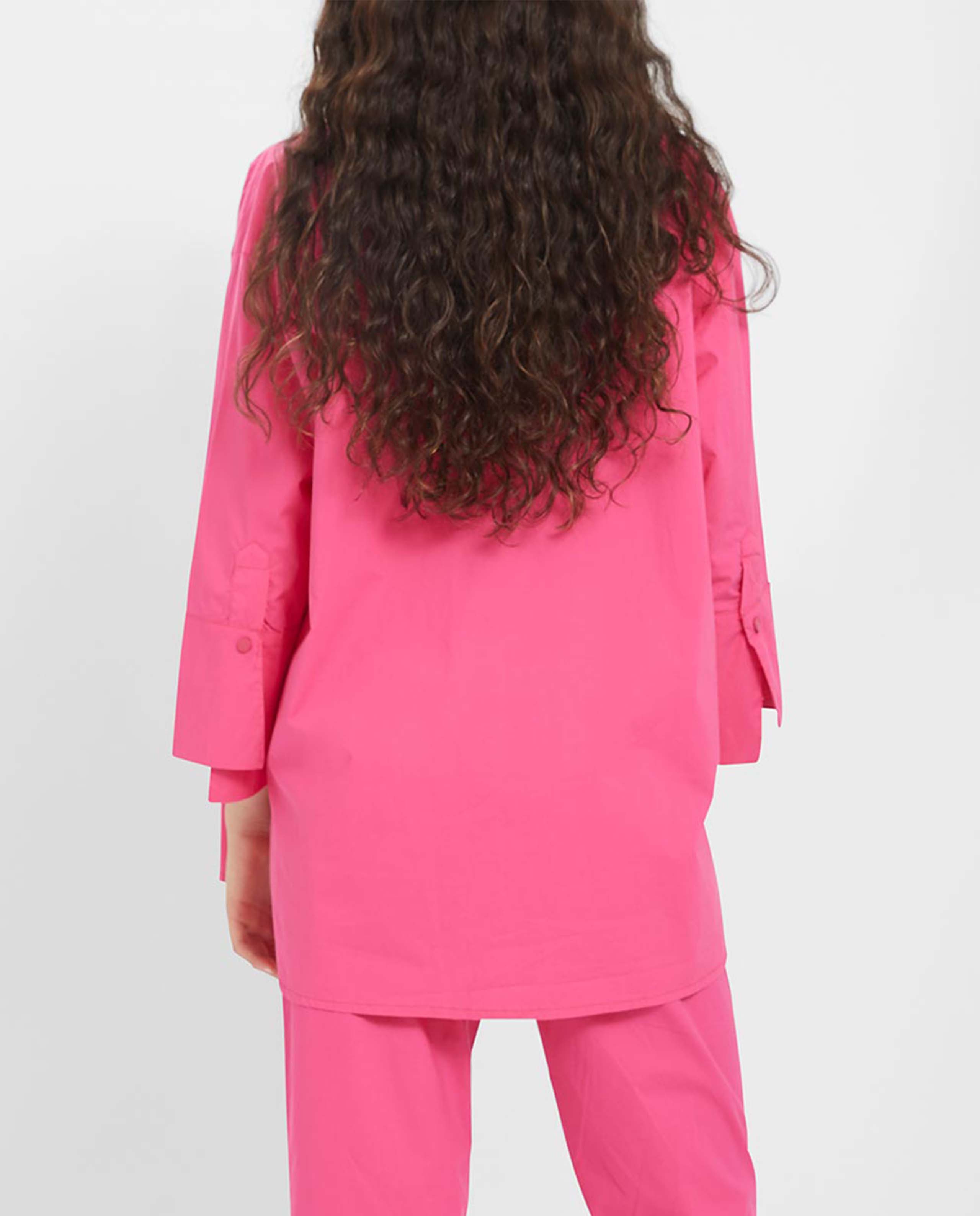 Marché Commun Chemise oversize en coton bio rose flashy loreak mendian