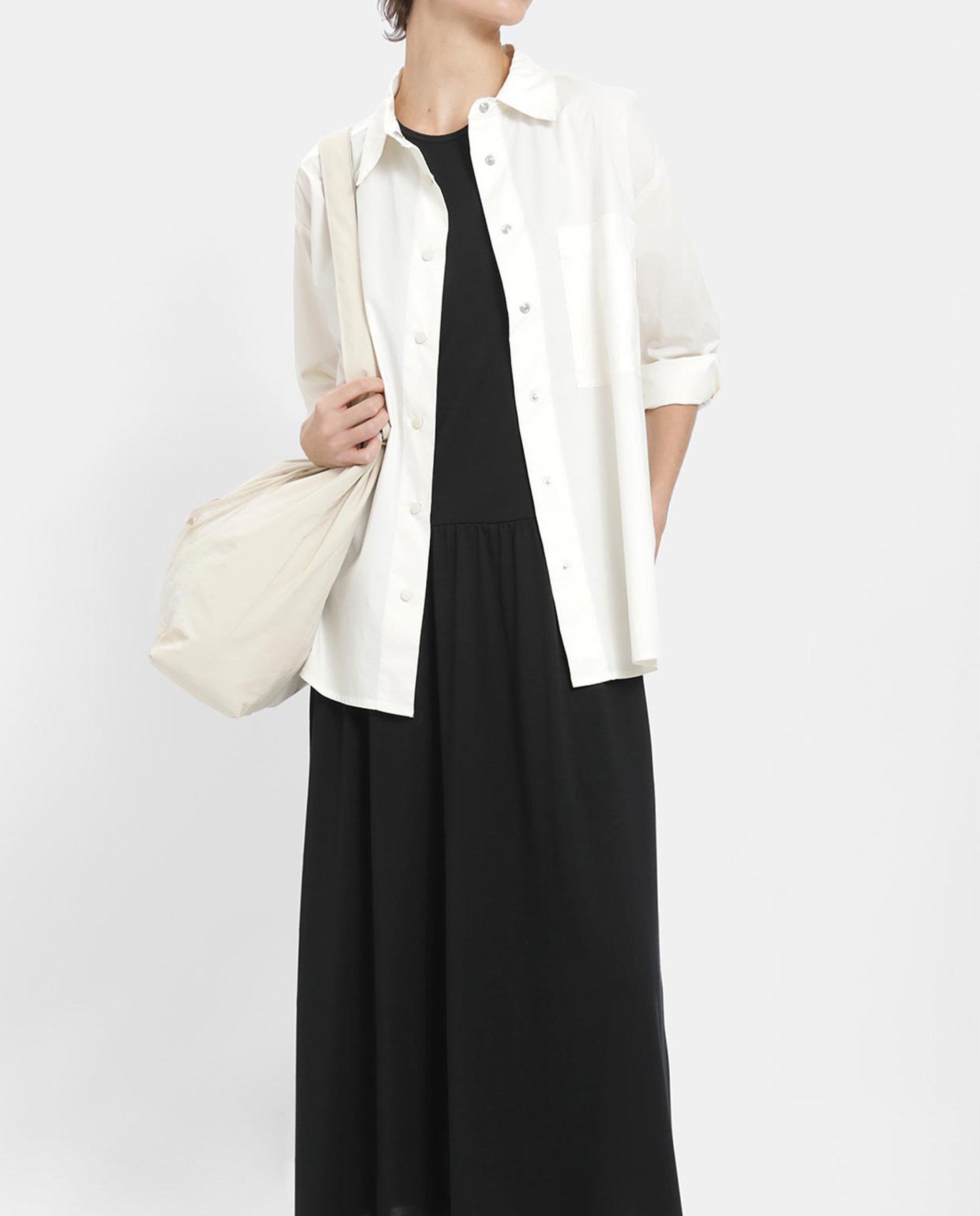 Marché Commun Chemise oversize en coton bio blanc cassé loreak mendian