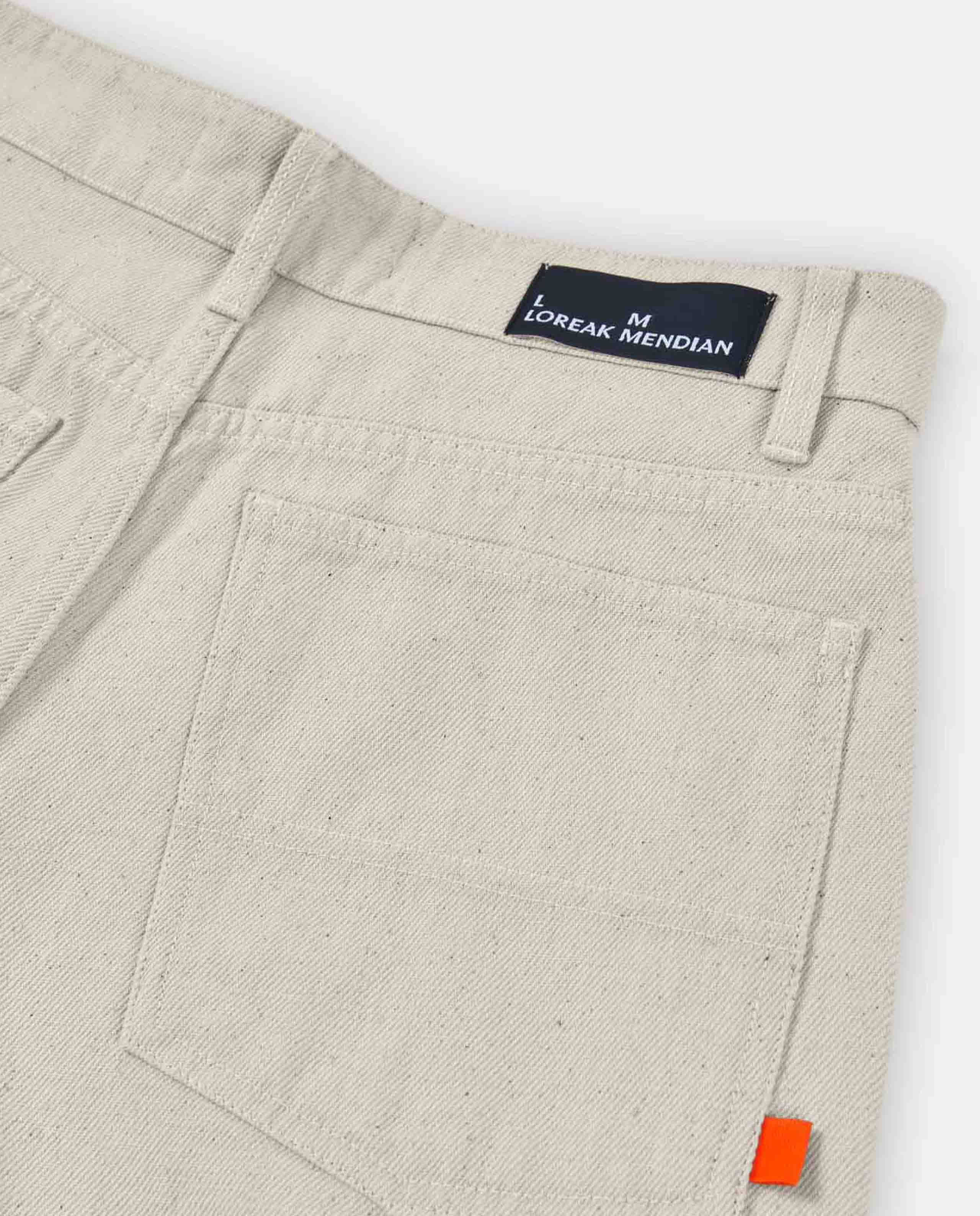 Marché Commun pantalon en coton bio écru Loreak Mendian