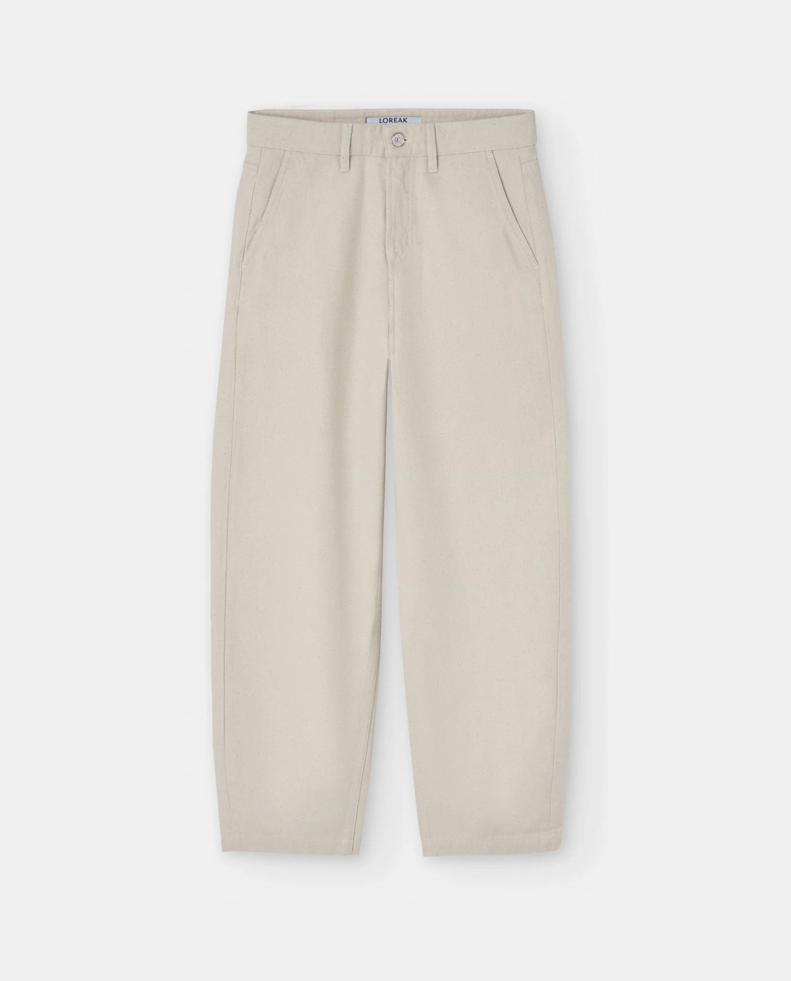 Marché Commun pantalon en coton bio écru Loreak Mendian