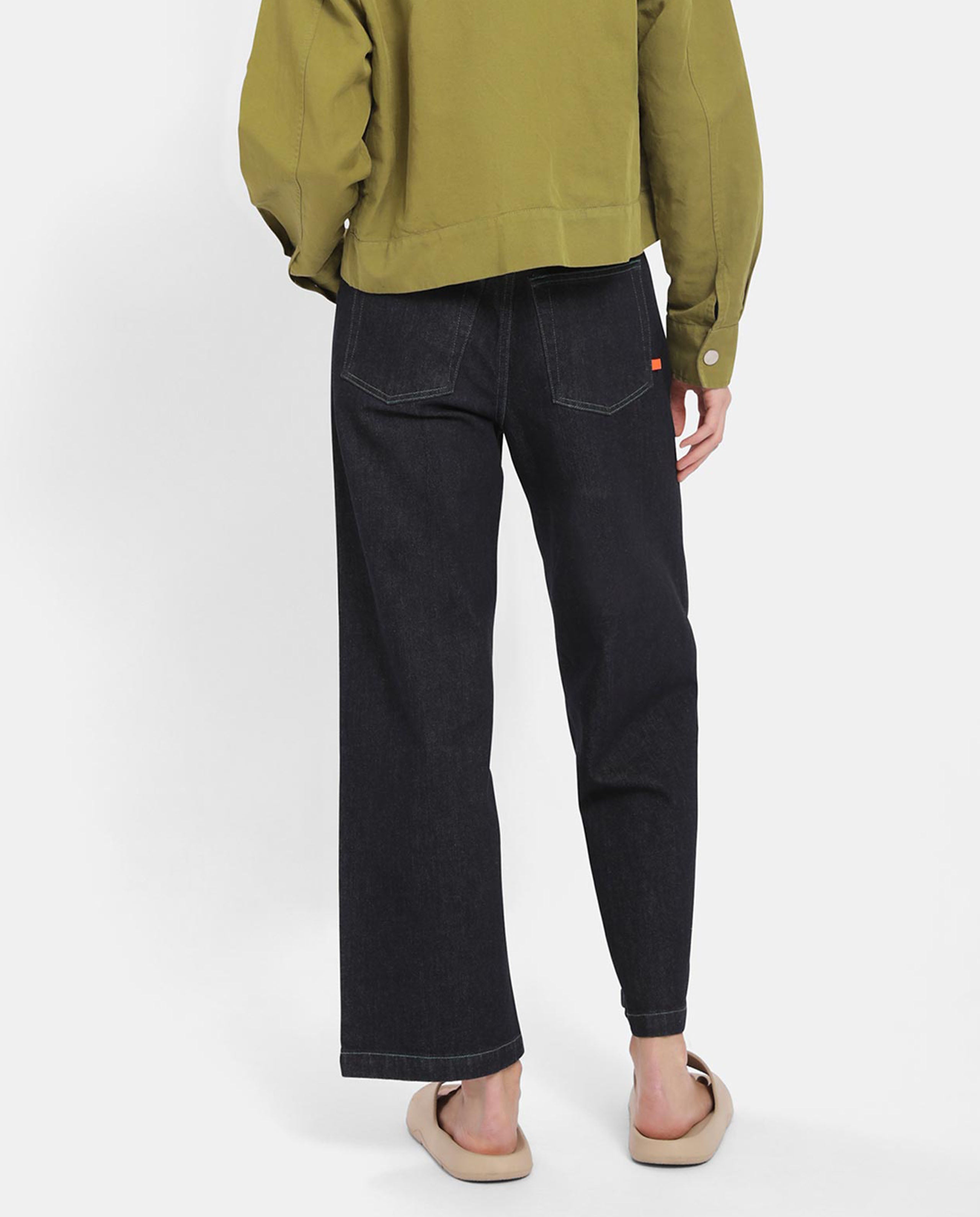 Marché Commun pantalon en denim en coton bio indigo Loreak Mendian