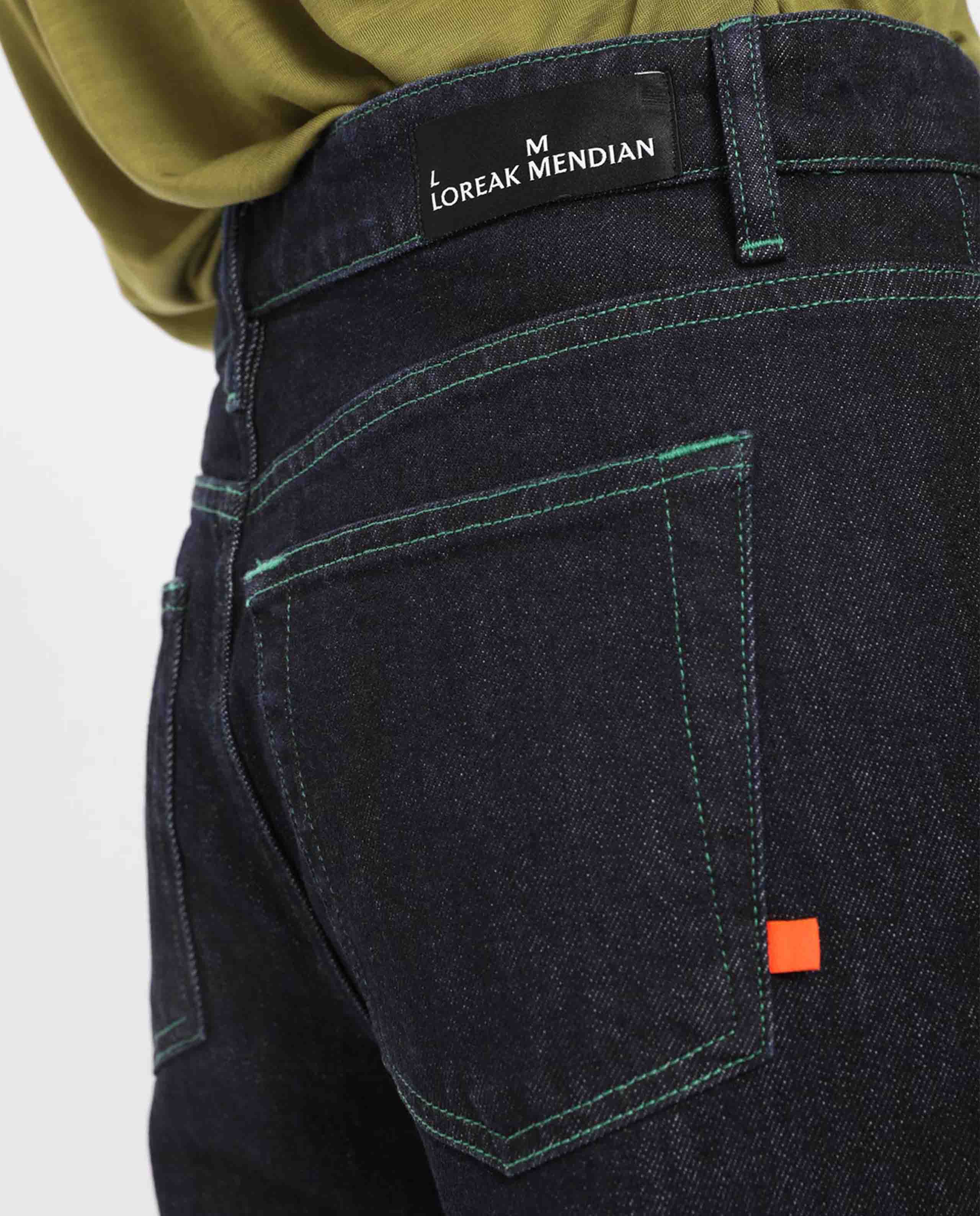 Marché Commun pantalon en denim en coton bio indigo Loreak Mendian